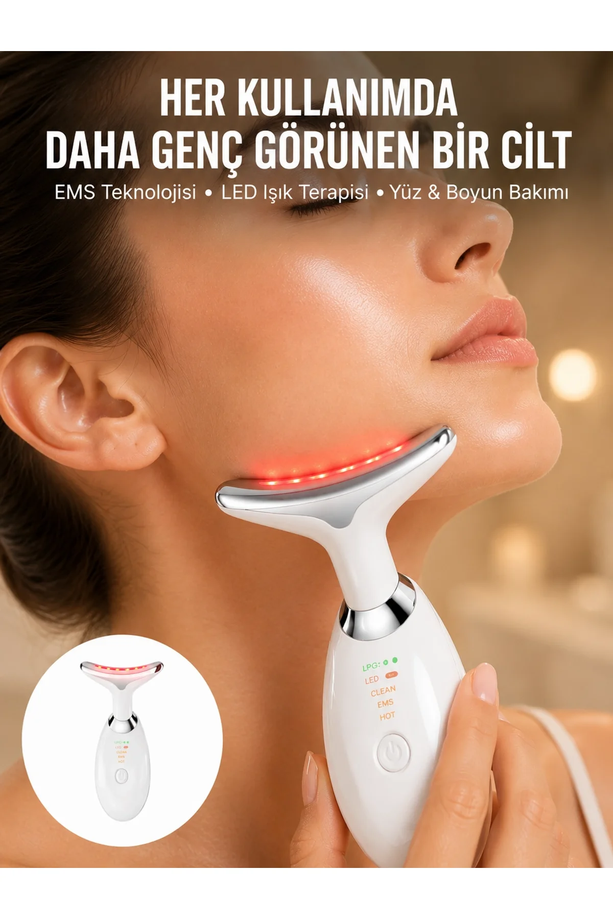 Led Işık Destekli Kırışıklık Karşıtı Yüz Bakım Aleti Yeni Nesil