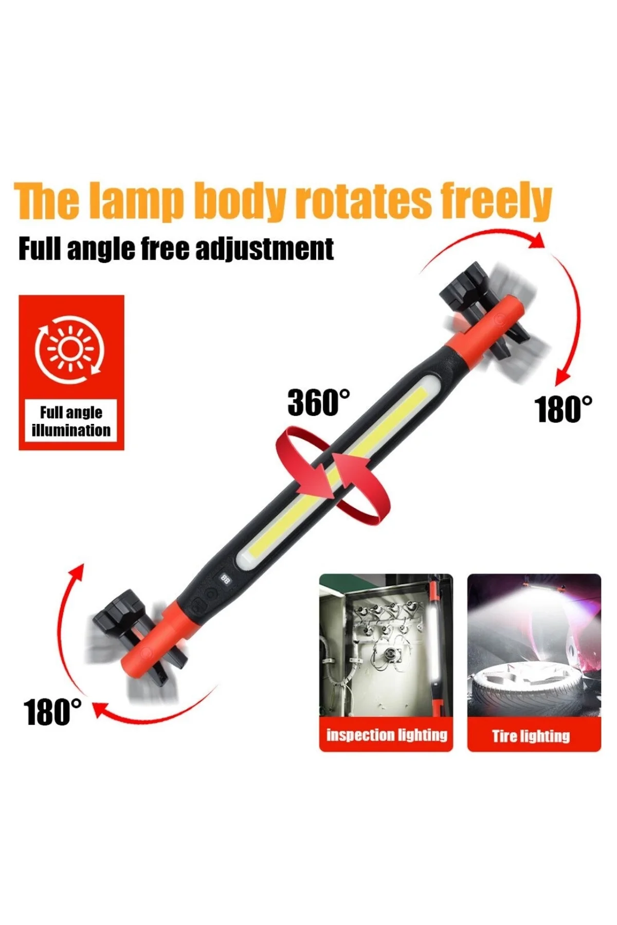 Gs-2080 40w 4000 Lümen Mıknatıslı Şarjlı Led Çalışma Ve Tamir Lambası - Just Cheap Store Görsel 2