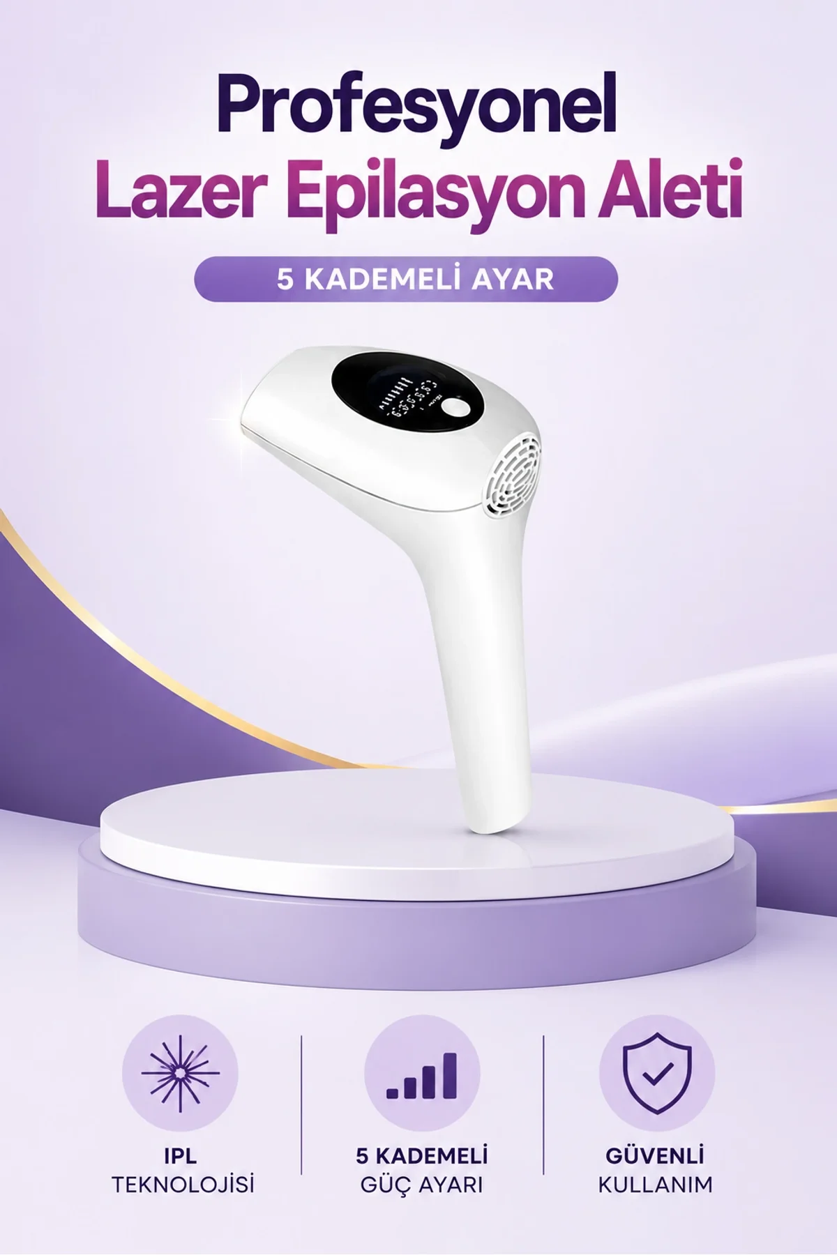 Ipl Lazer Epilasyon Aleti 5 Kademeli Güç Ayarlı
