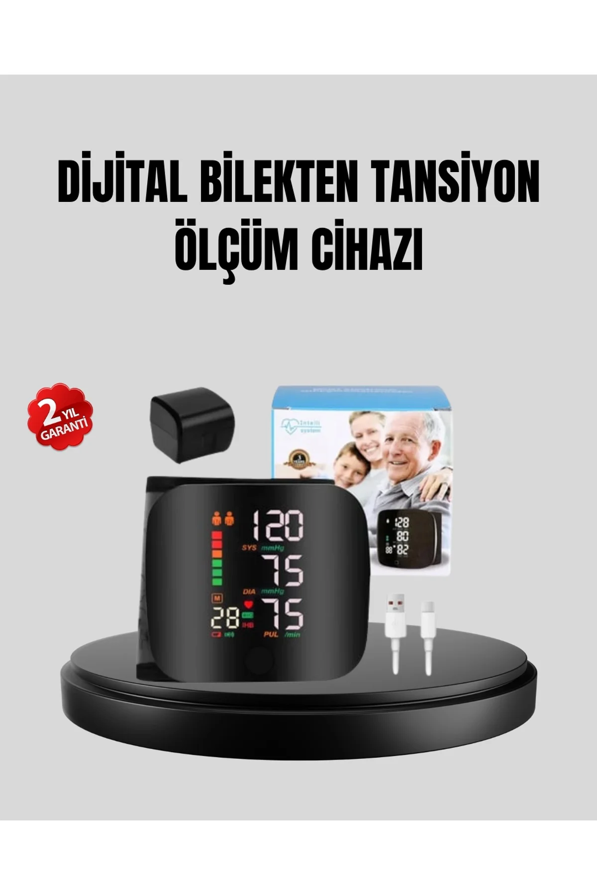 Bilekten Ölçüm Dijital Tansiyon Aleti – Renkli Risk Göstergeli Ve Aritmi Uyarılı
