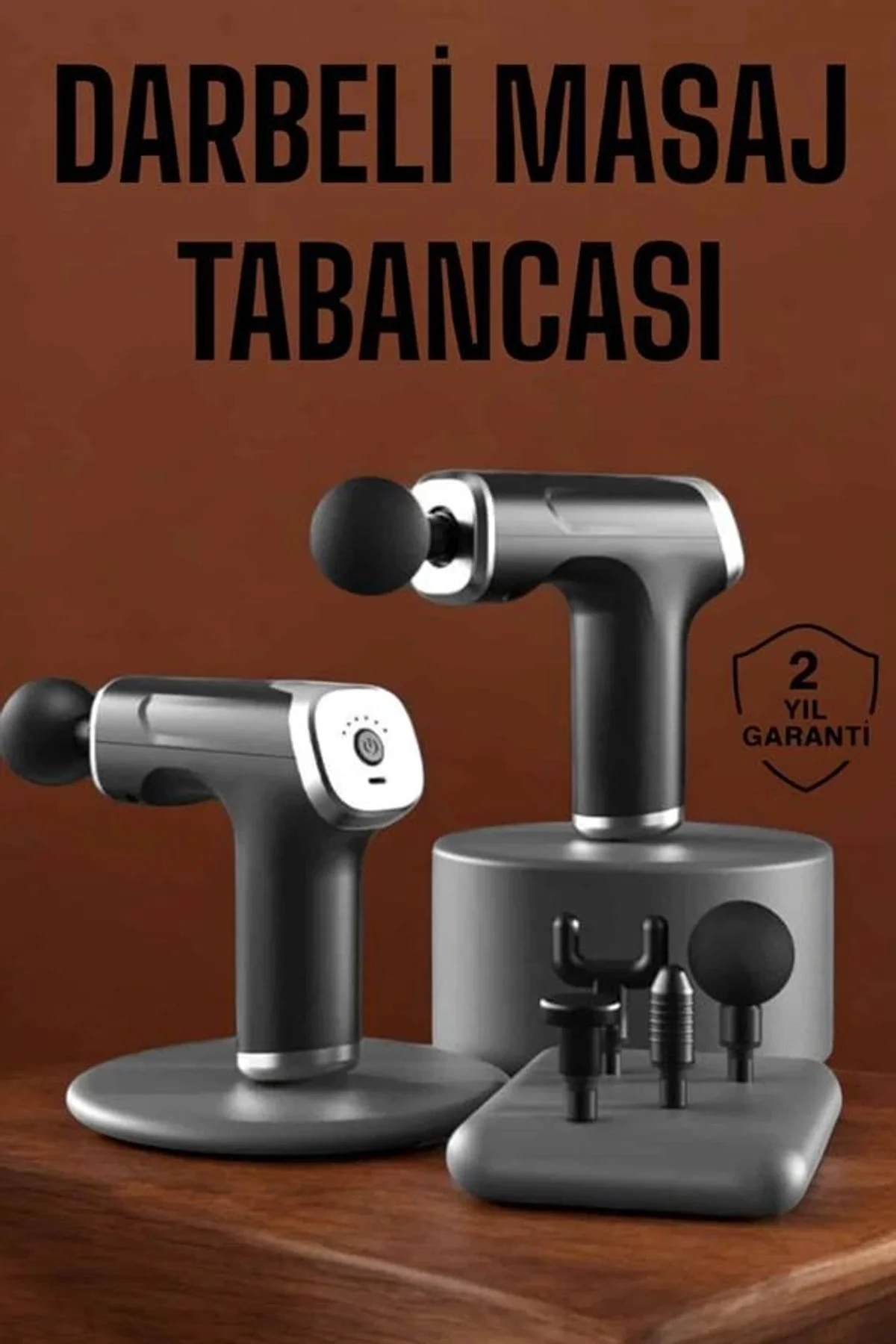 4 Başlıklı Darbeli Şarjlı Masaj Aleti Tabancası Kablosuz - Just Cheap Store Görsel 2
