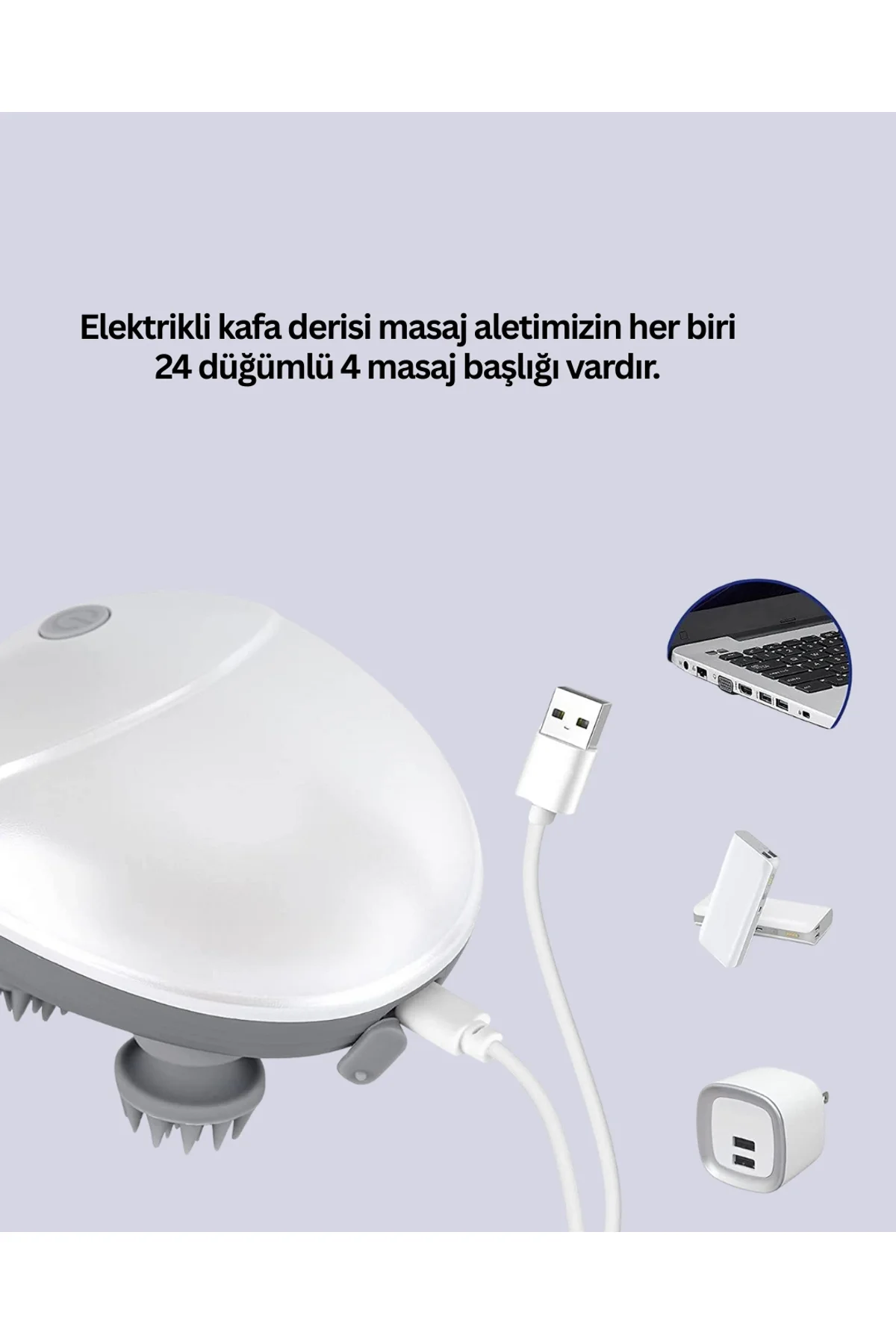Derin Masaj Sağlayan Elektrikli Kafa Masaj Aleti - Just Cheap Store Görsel 3