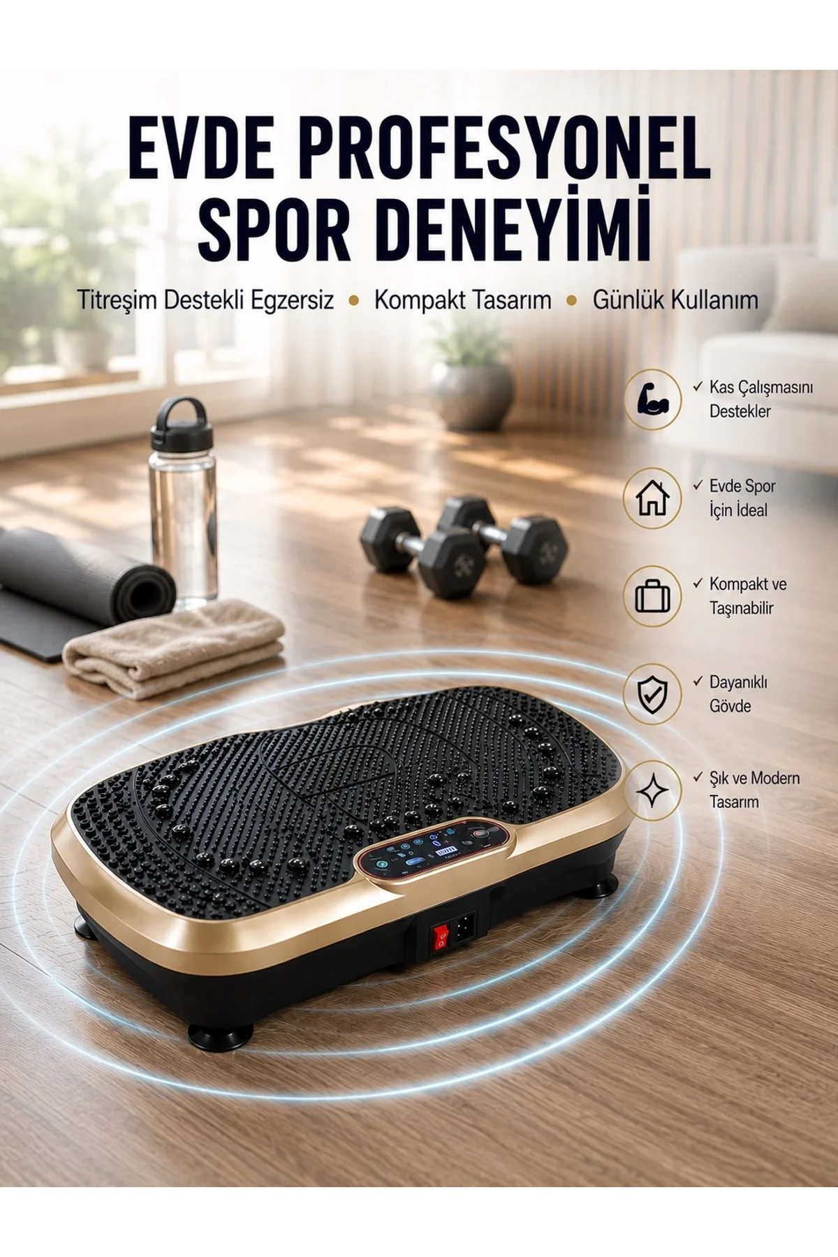 Ev Tipi Titreşimli Spor Aleti Yağ Yakım Destekli Tasarım Yeni Nesil