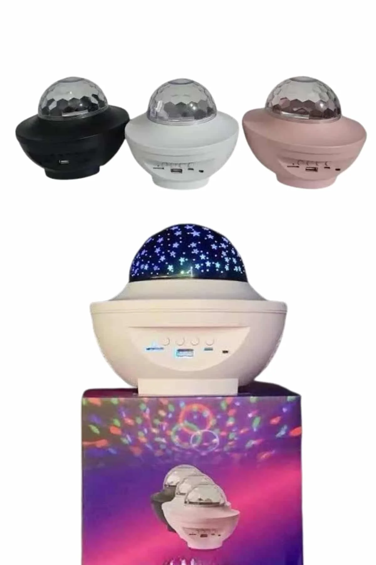 Çok Renkli Projektör Lamba Disko Topu Gece Lambası Kablosuz - Just Cheap Store Görsel 4