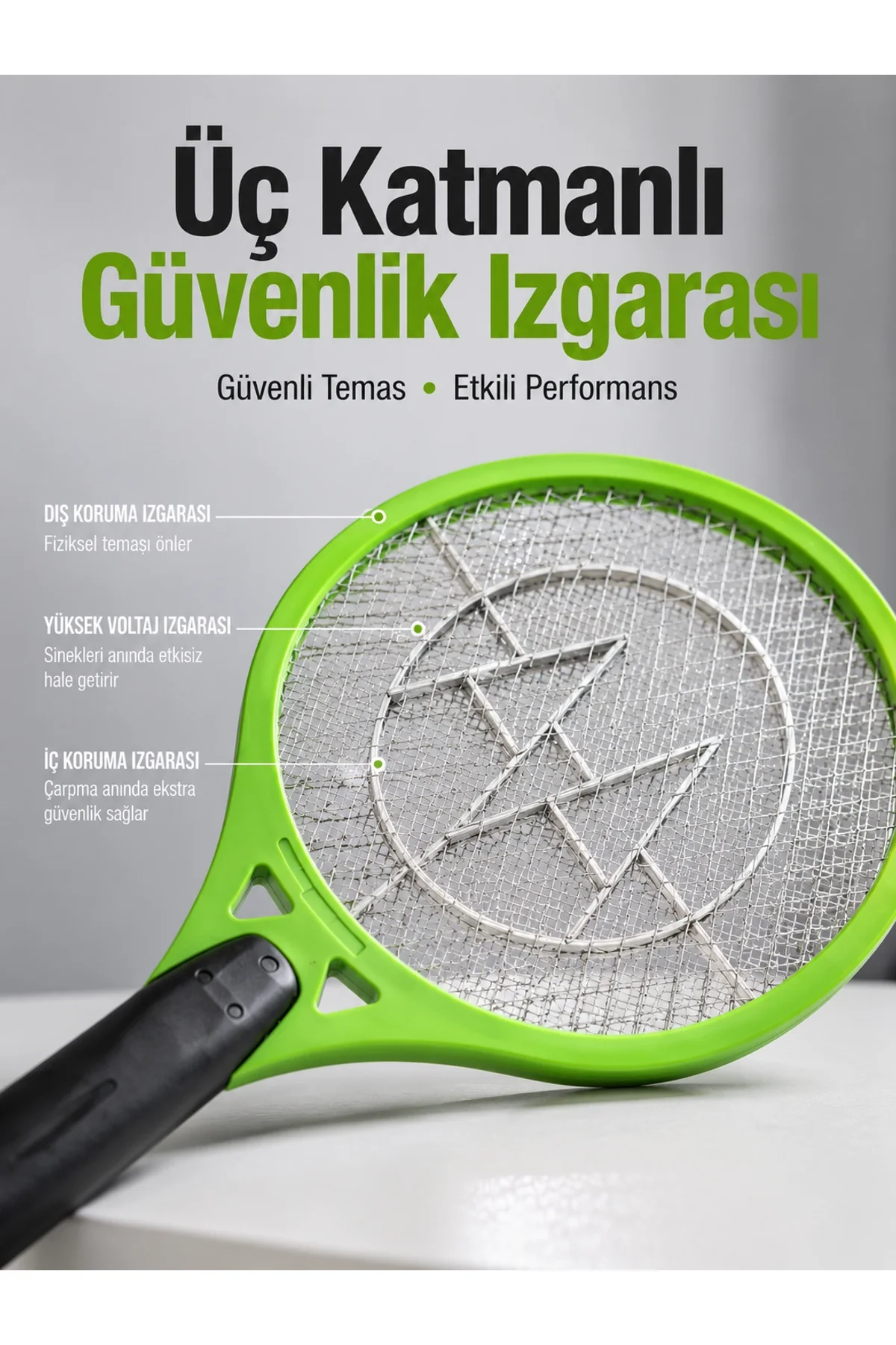 Böcek Önleyici Elektronik Sinek Öldürücü | Üç Katmanlı Güvenlik Izgarası Yeni Nesil