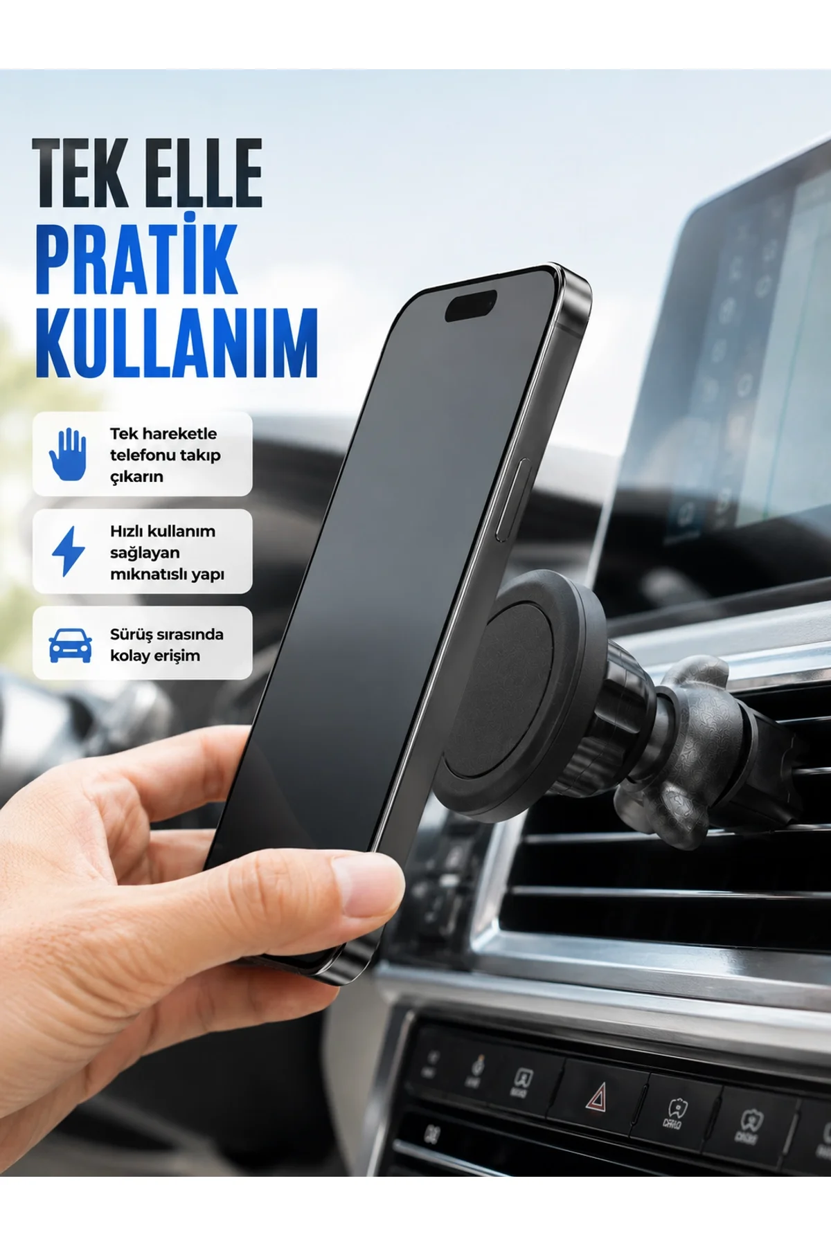 Güçlü Manyetik Araç İçi Telefon Tutucu Universal Telefon Standı