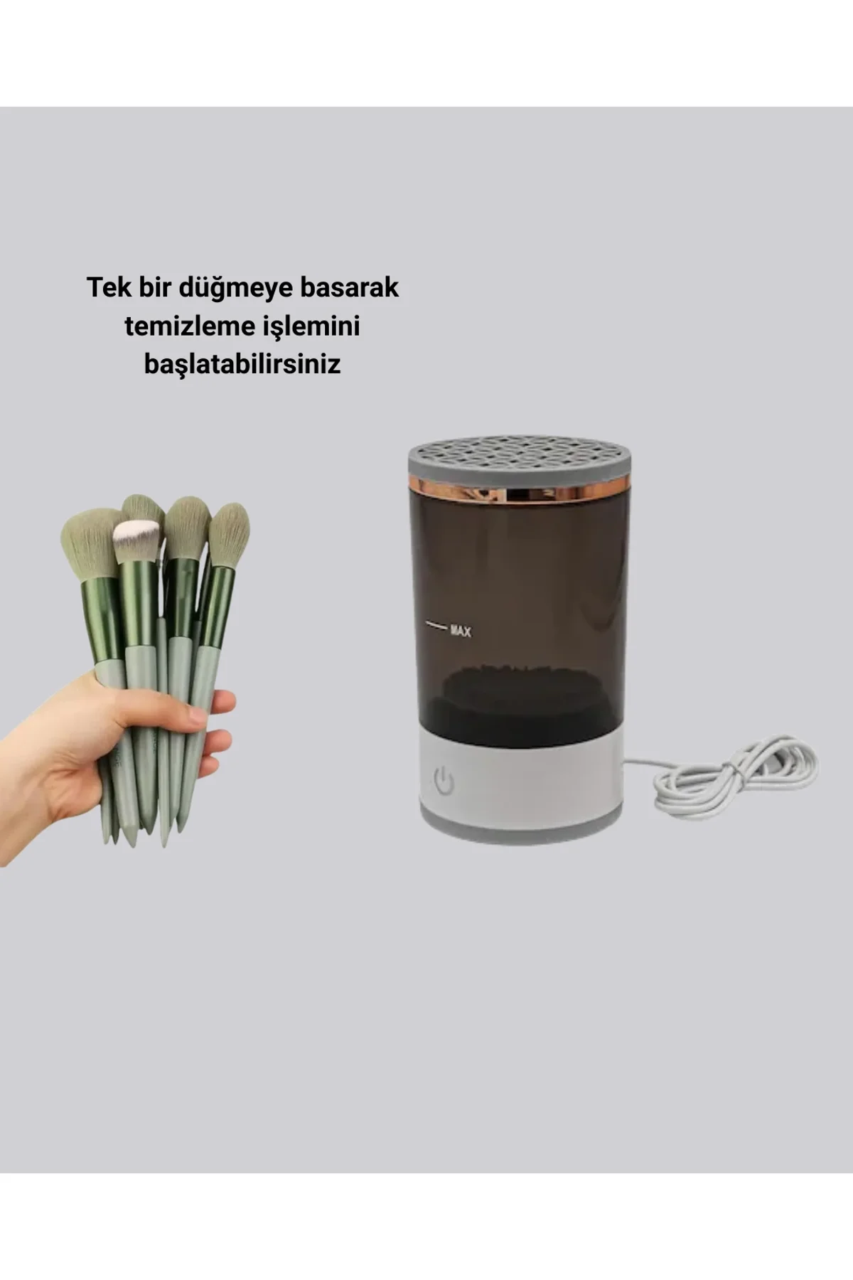 13 Parça Makyaj Fırça Seti + Otomatik Fırça Temizleyici - Just Cheap Store Görsel 3
