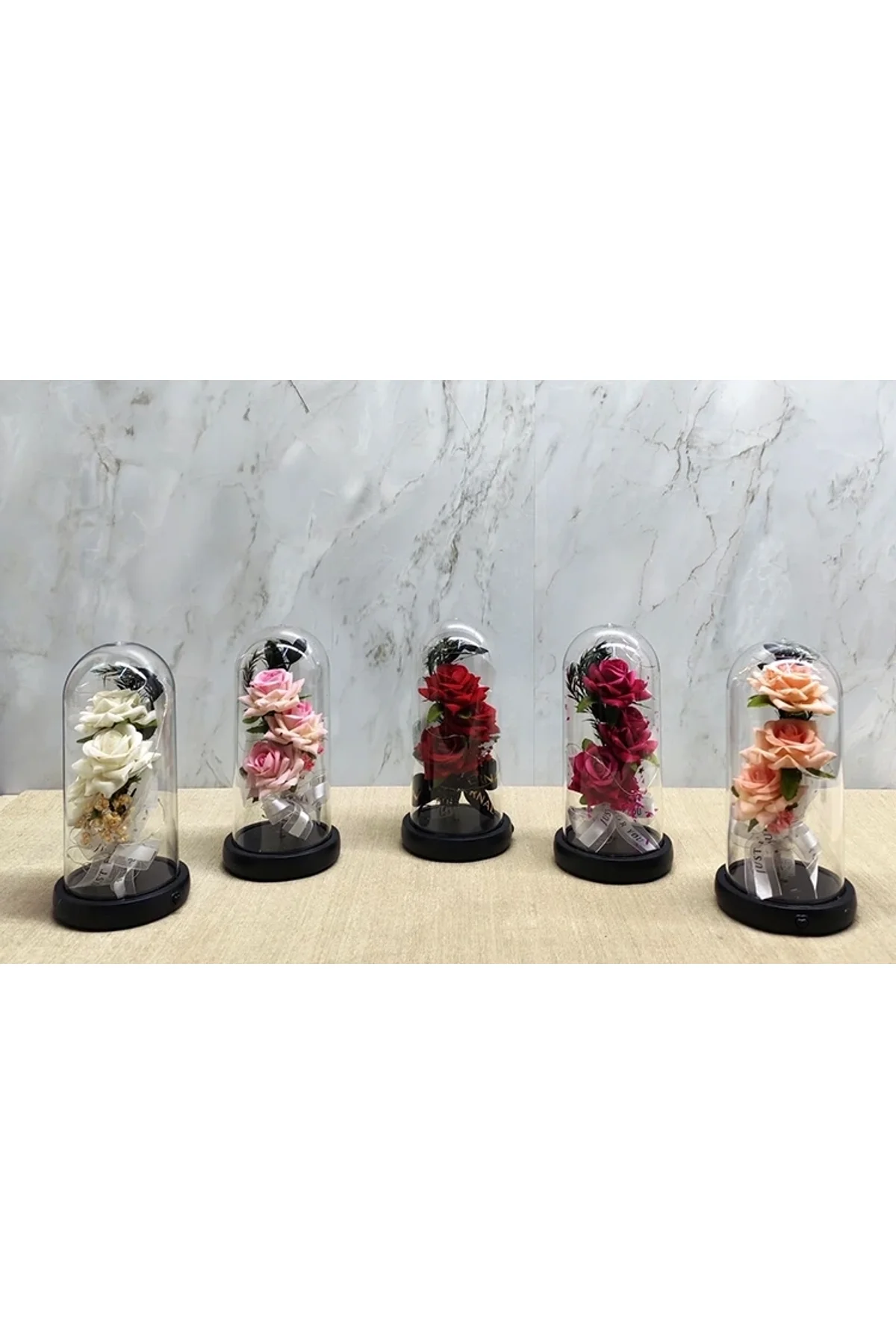 Işıklı Müzikli Cam Fanus İçinde Romantik Gül Alk5004 - Just Cheap Store Görsel 2