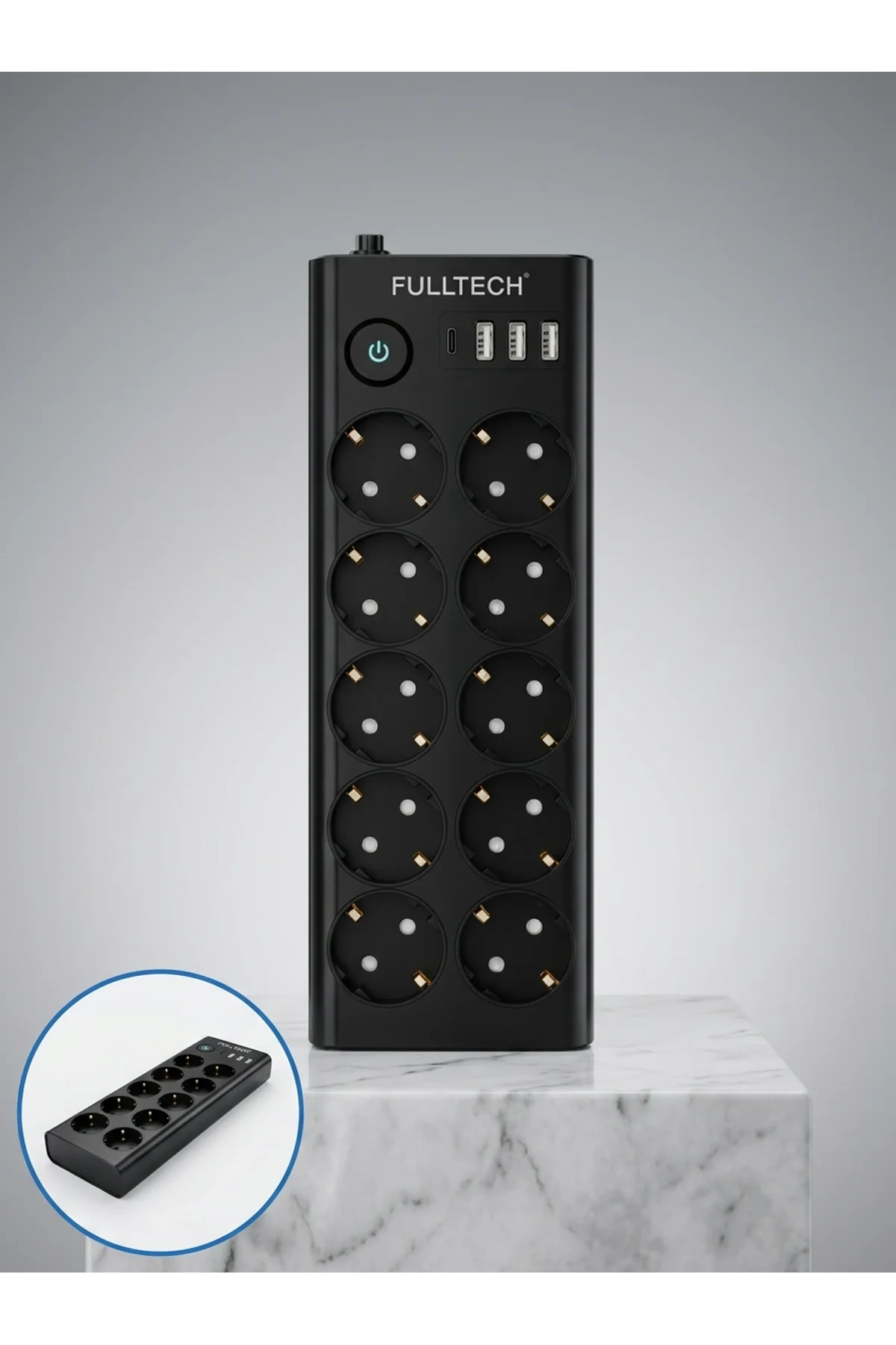10 Prizli Usb Destekli Çoklu Priz Type-c Şarj Girişli Güvenli Güç Ünitesi - Just Cheap Store Görsel 5