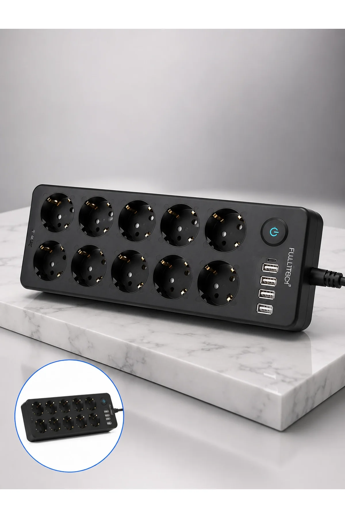 10'lu Çoklu Priz Usb Ve Type-c Şarj Girişli Akım Korumalı Grup Priz - Just Cheap Store Görsel 5