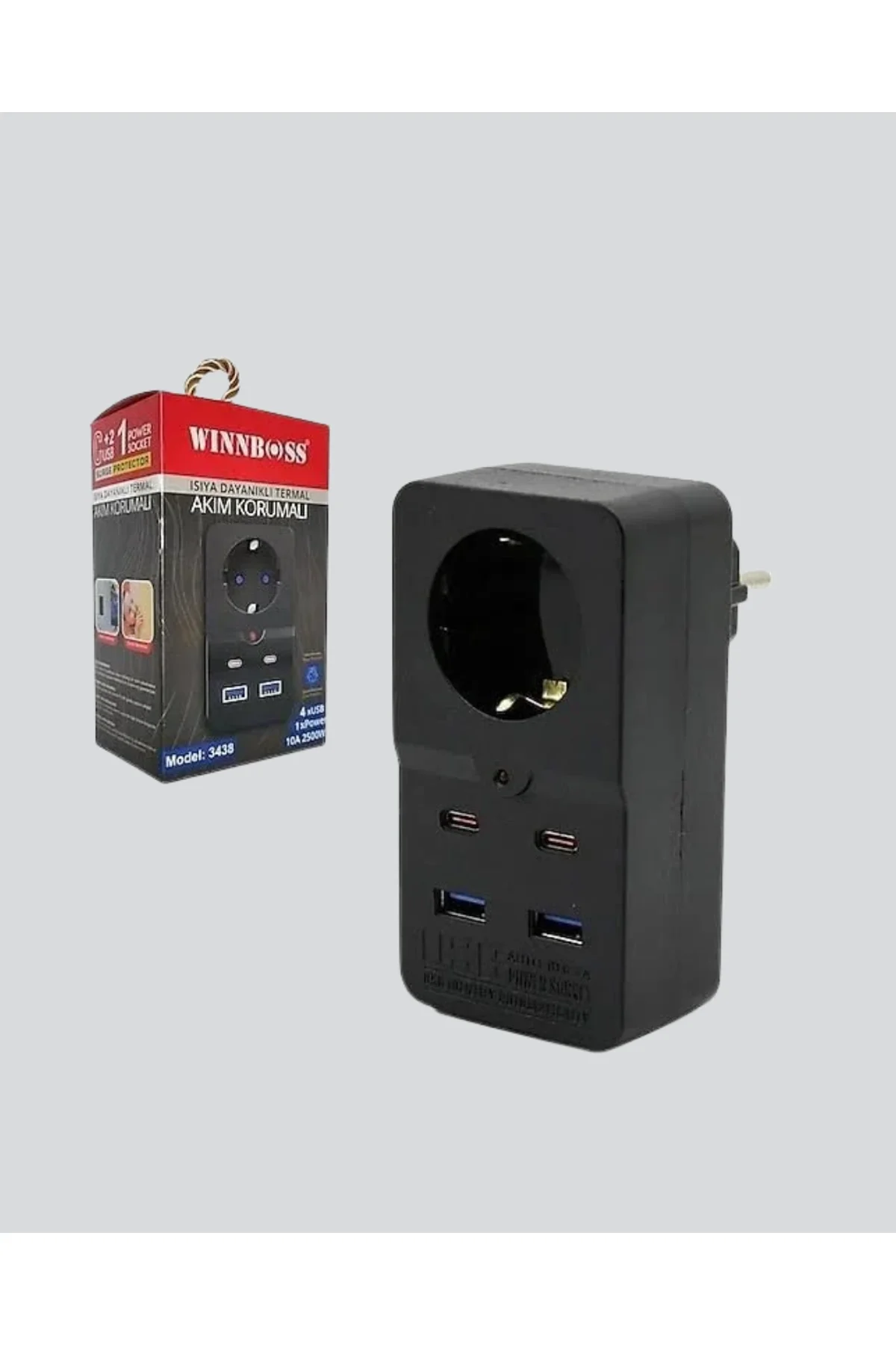 Isıya Dayanıklı Pc Gövdeli Akım Korumalı Priz 4 Usb Yeni Nesil - Just Cheap Store Görsel 3