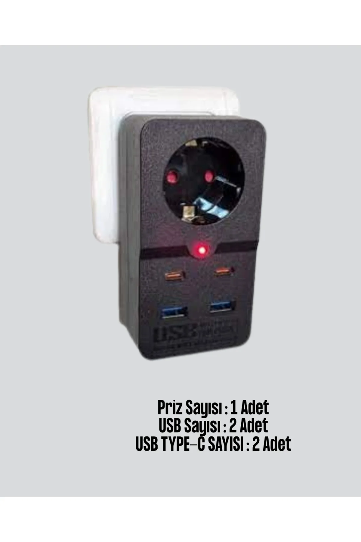 Isıya Dayanıklı Pc Gövdeli Akım Korumalı Priz 4 Usb Yeni Nesil - Just Cheap Store Görsel 2