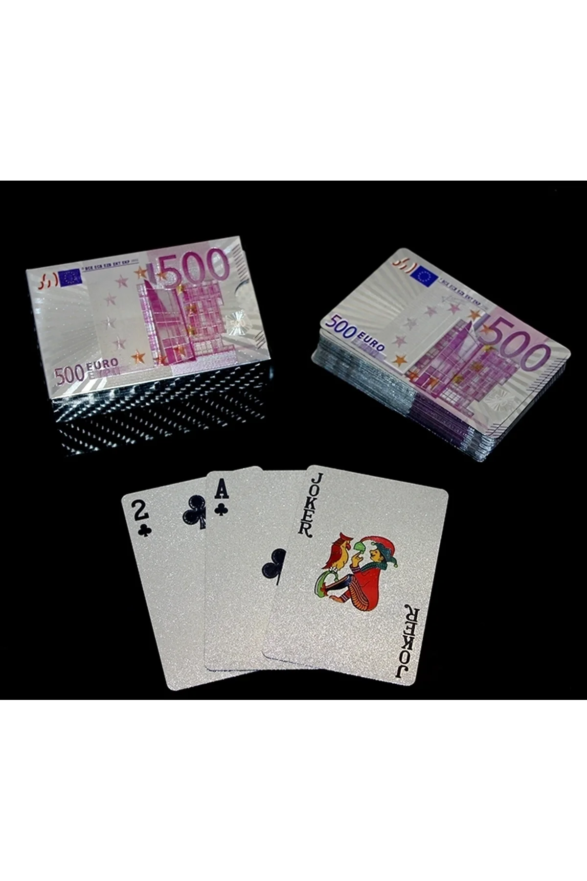 Euro Tasarımlı Gümüş İskambil Oyun Kartı Alk2812