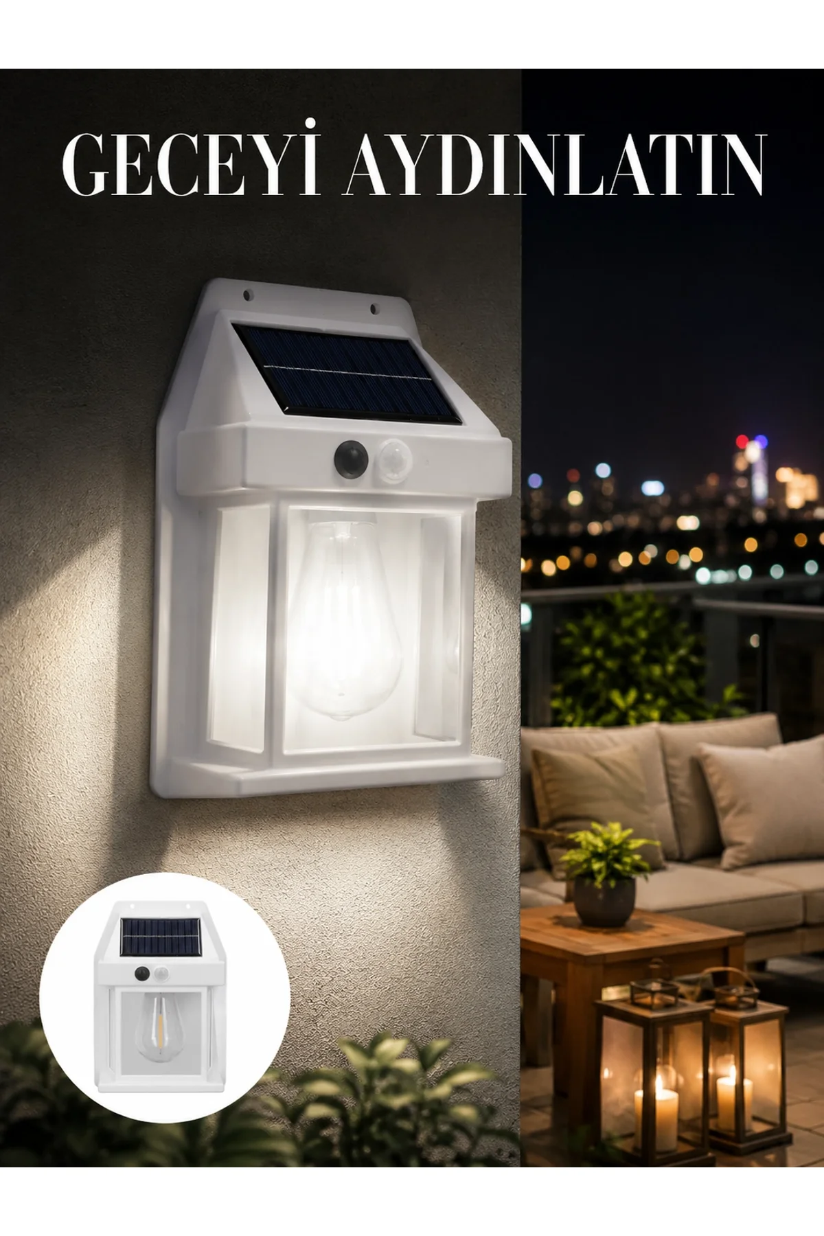 1800 Mah Pilli Solar Duvar Aydınlatma Yeni Nesil