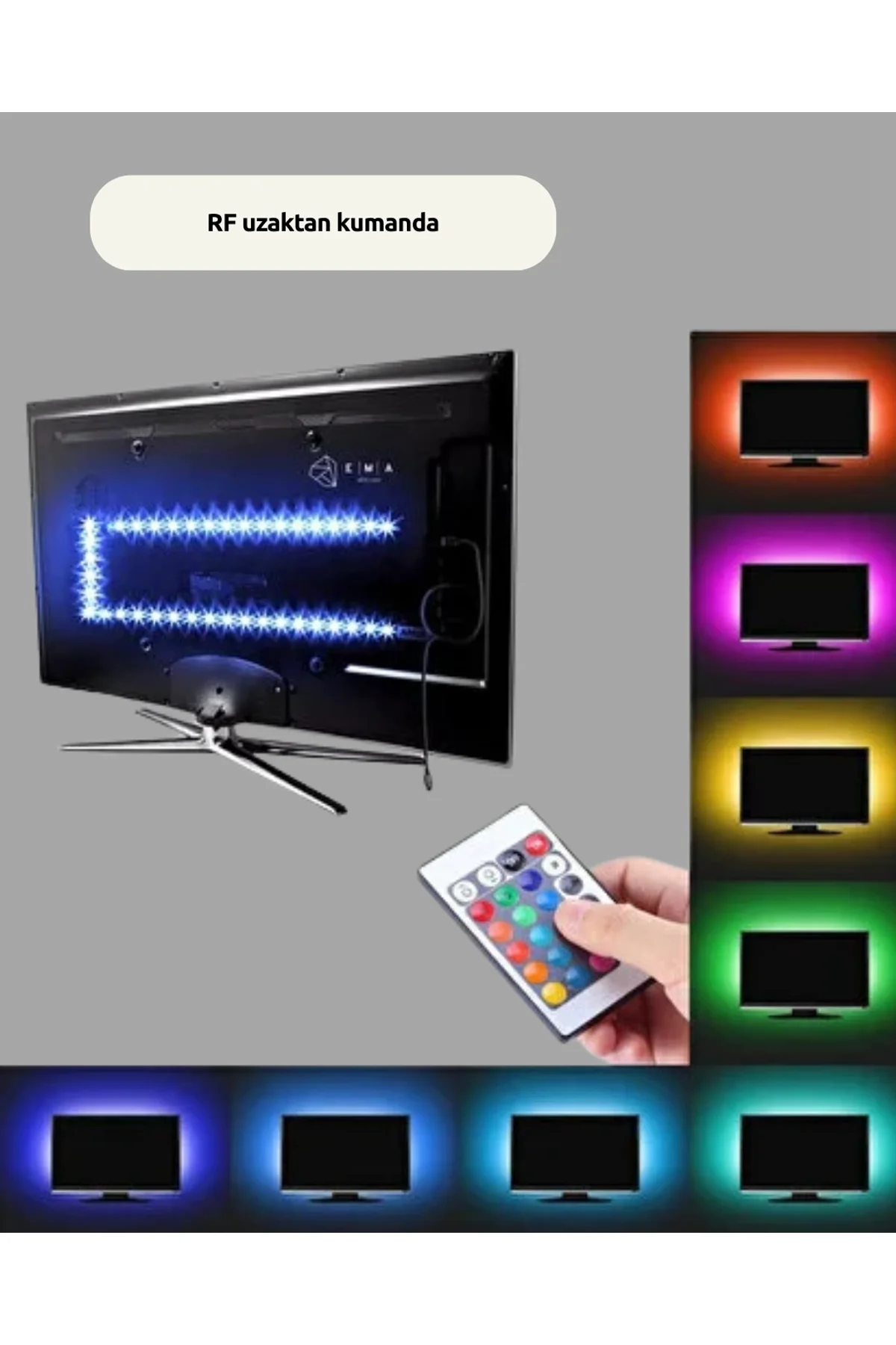 Müzikle Senkronize Led Şerit Tv Aydınlatma Yeni Nesil - Just Cheap Store Görsel 3