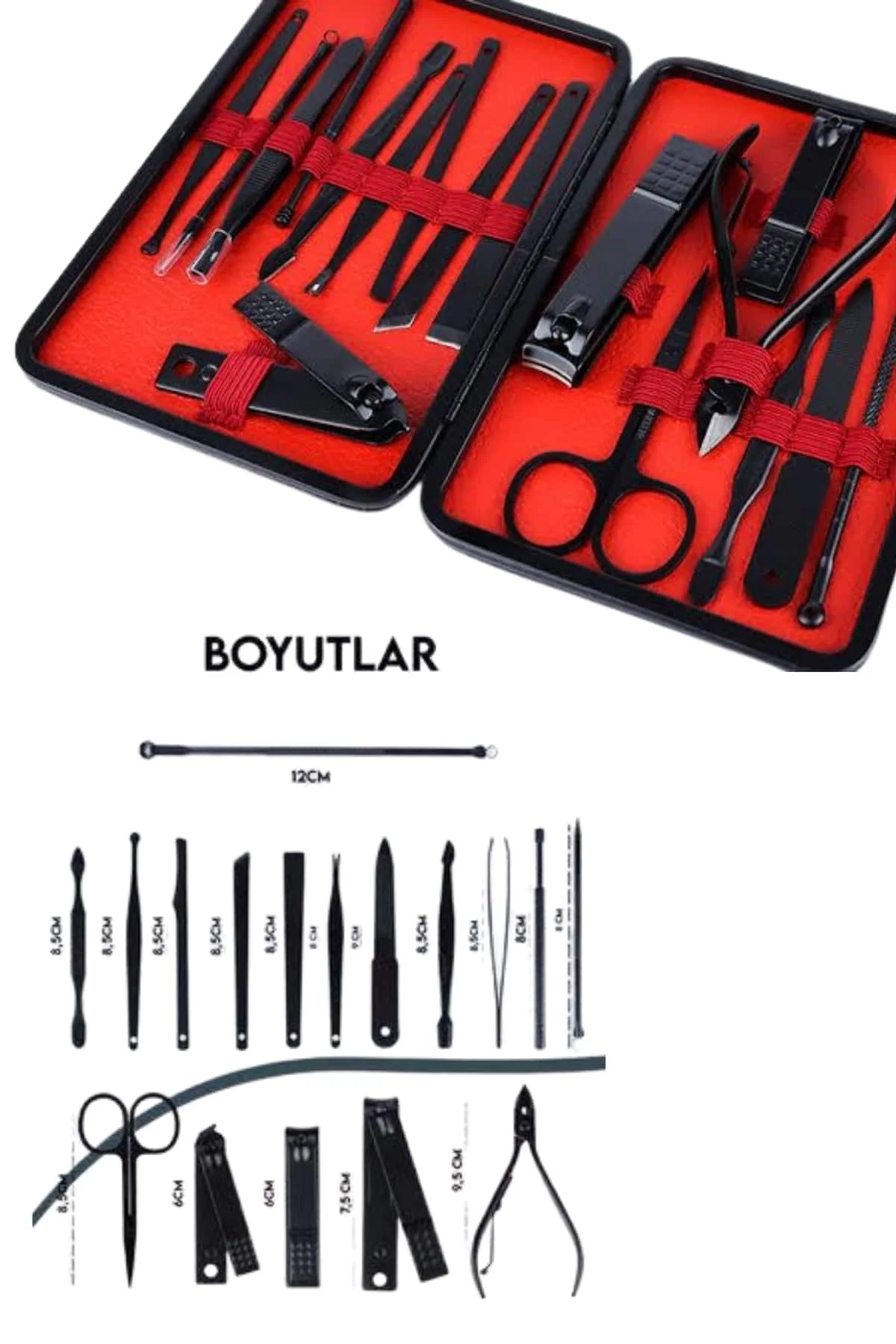 Paslanmaz Çelik Uçlu 17 Parça Profesyonel Manikür Ve Pedikür Seti - Just Cheap Store Görsel 4