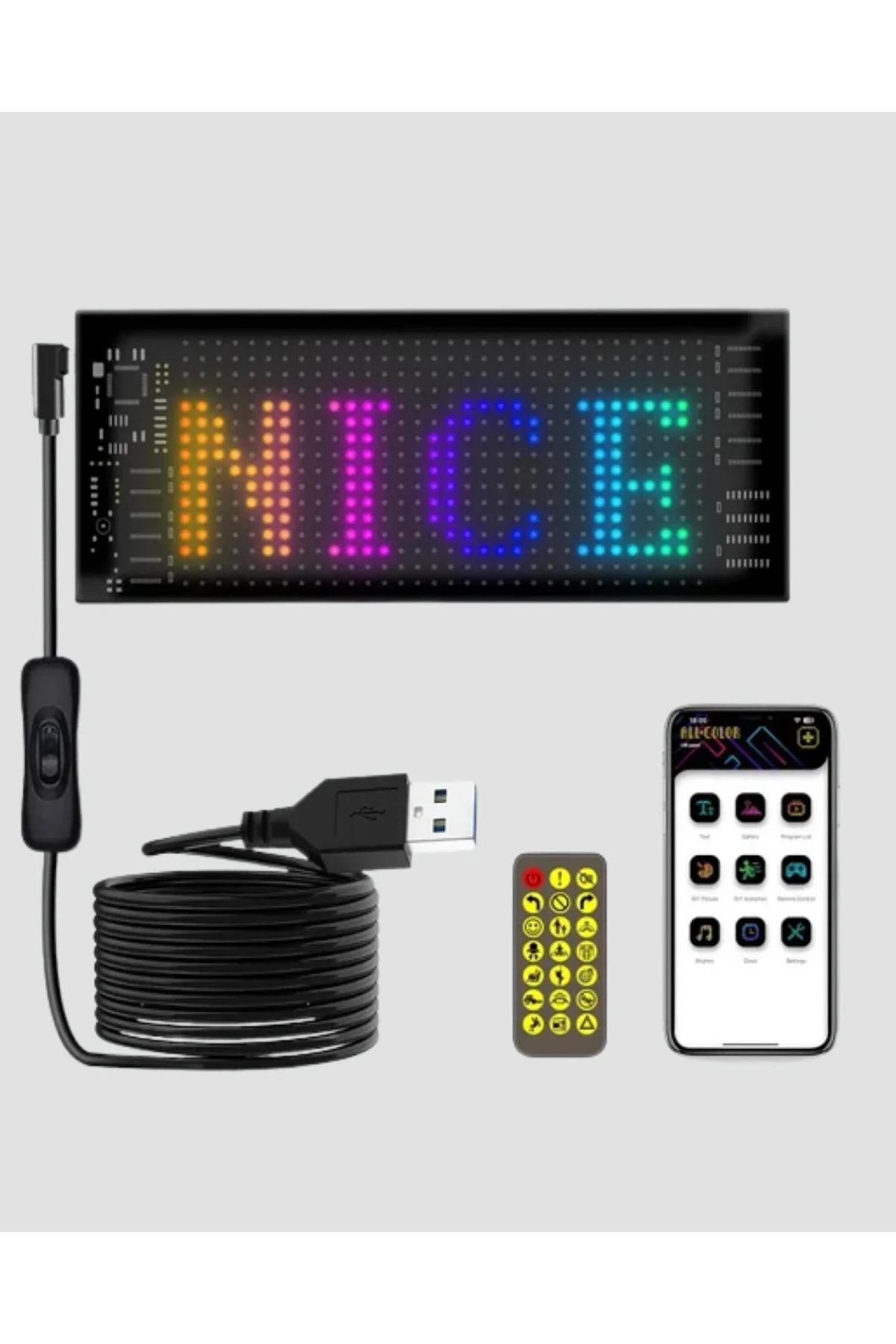 Led Matrix Piksel Panel Işığı Usb Uygulama Kontrollü Kaydırmalı Yazı Ekranı - Just Cheap Store Görsel 5