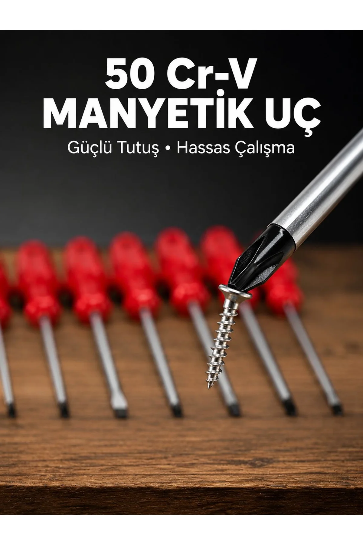 7 Parça Tornavida Seti Manyetik Uç Ergonomik Sap
