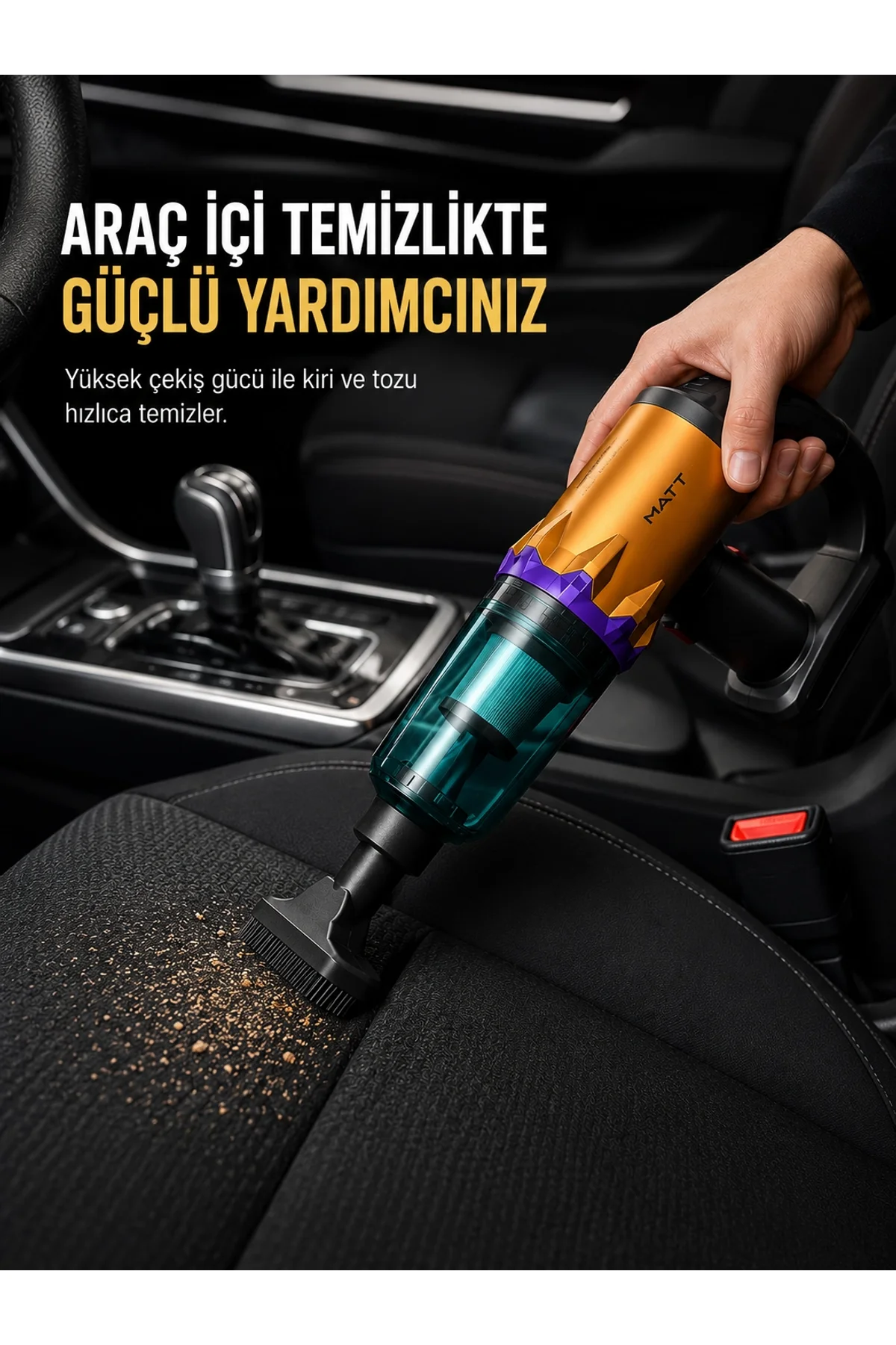 Şarjlı Araç İçi El Süpürgesi Çok Amaçlı Kablosuz Vakum Temizleyici