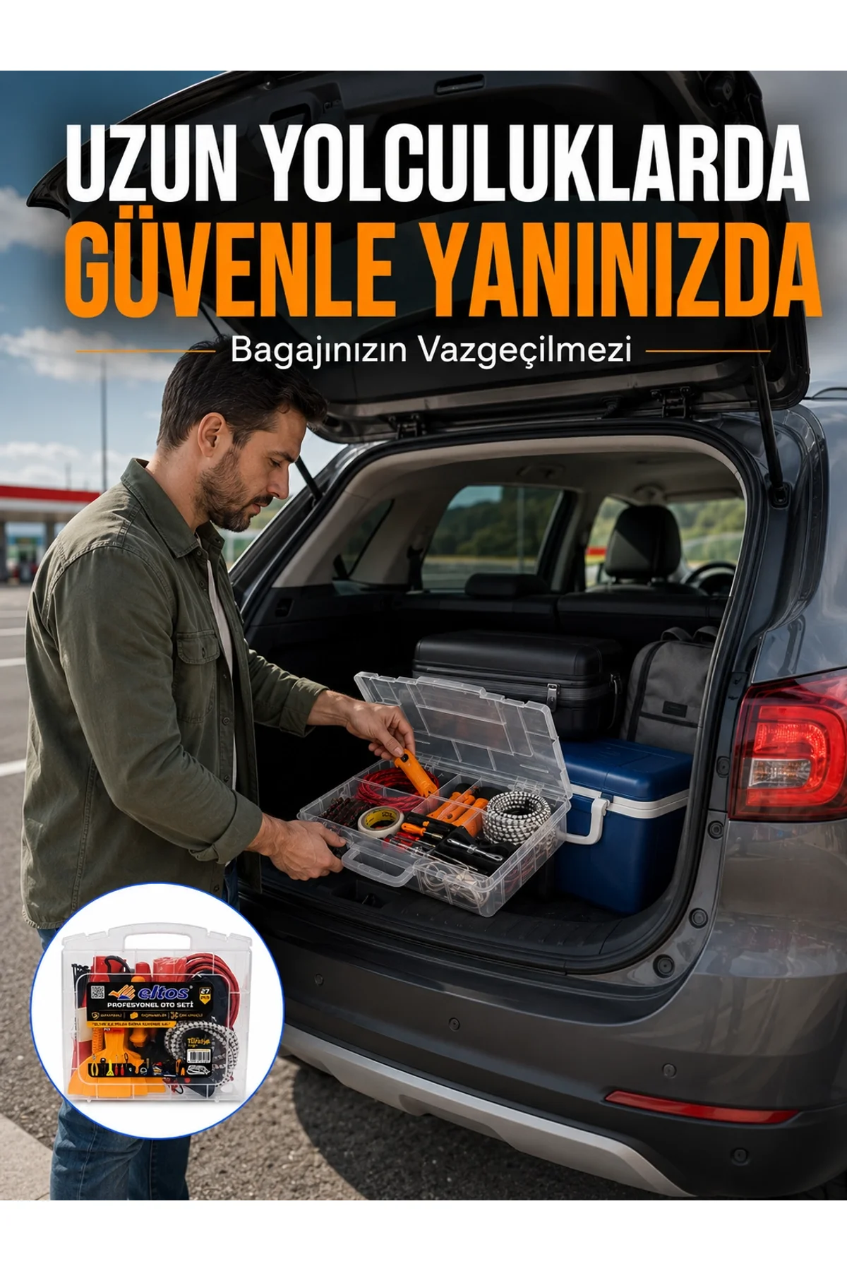 Profesyonel Araç İçi Acil Durum Seti 27 Parça Çok Amaçlı Oto Yardım Çantası