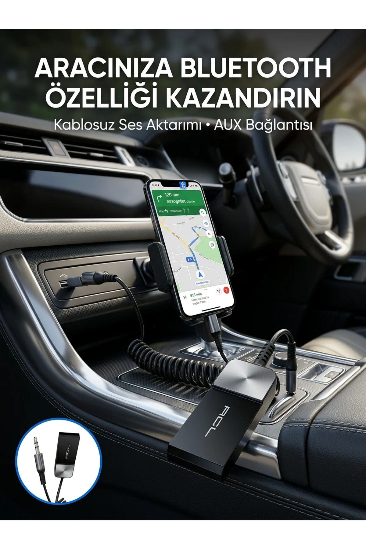 Araç Ve Ev Ses Sistemleri İçin Bluetooth Aux Adaptörü