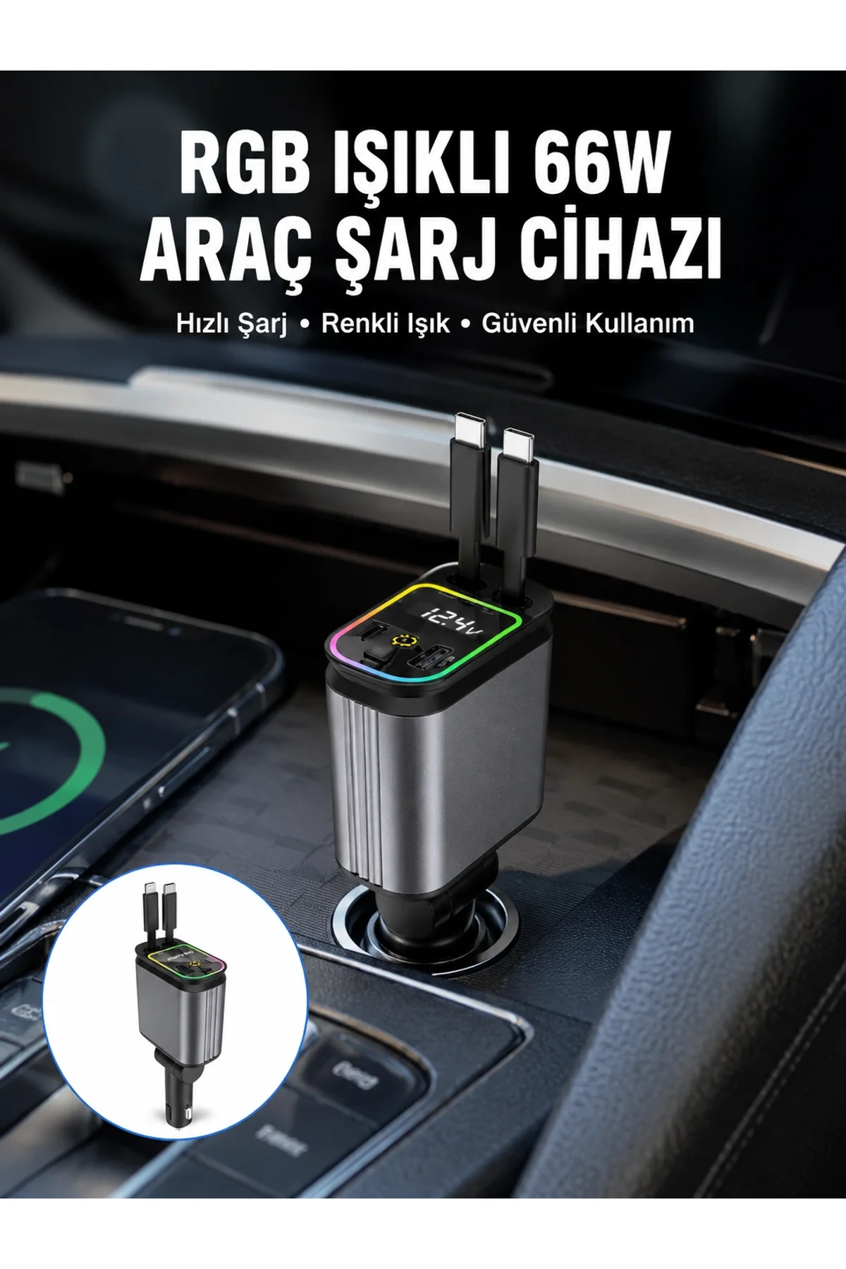 Toyota, Honda, Nissan, Hyundai Araçlar İçin Çoklu Port Araç Şarj Cihazı Yeni Nesil