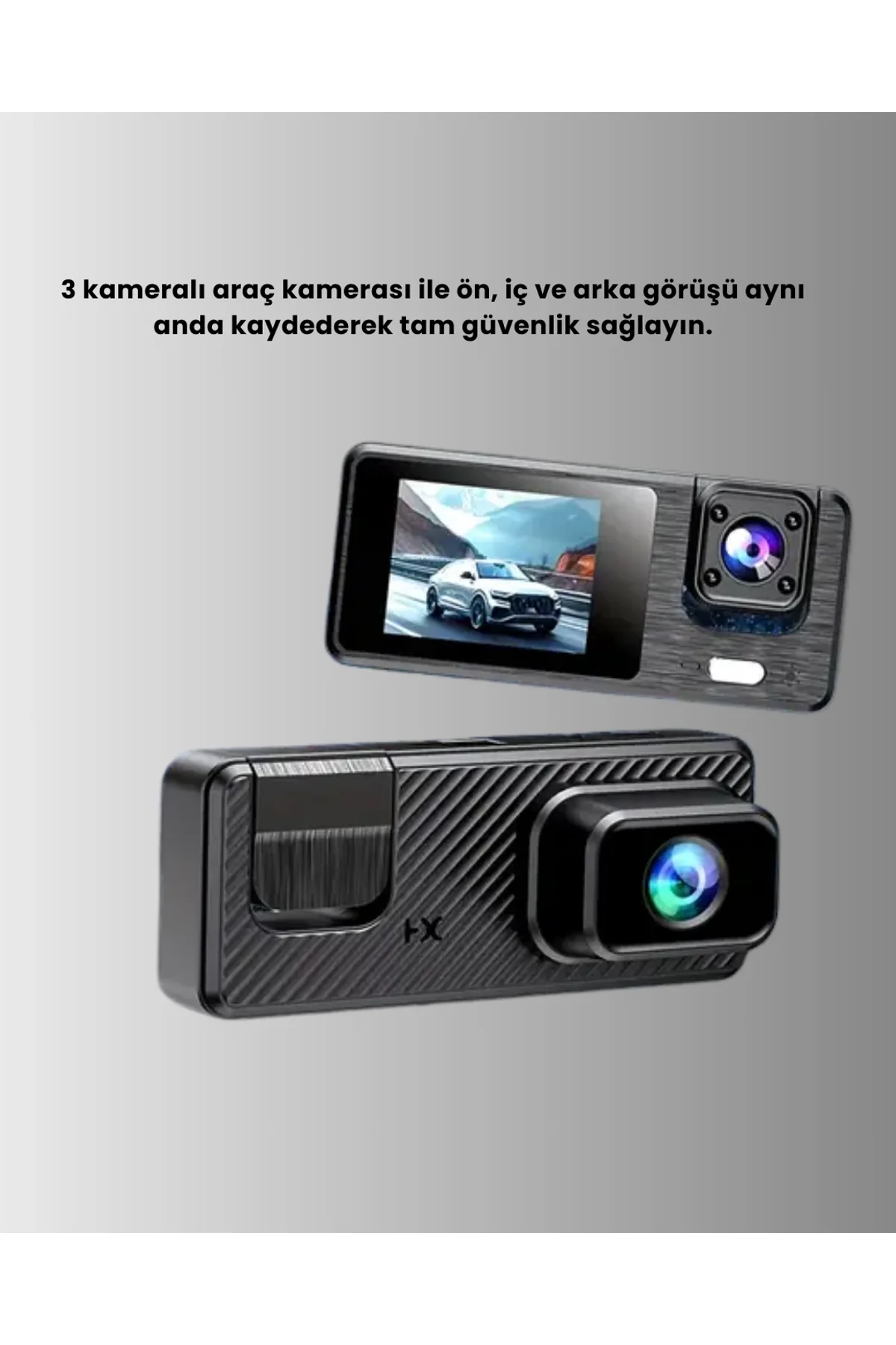 3 Kameralı Araç İçi Dvr Kayıt Cihazı Ön İç Arka Kamera Full Hd - Just Cheap Store Görsel 5