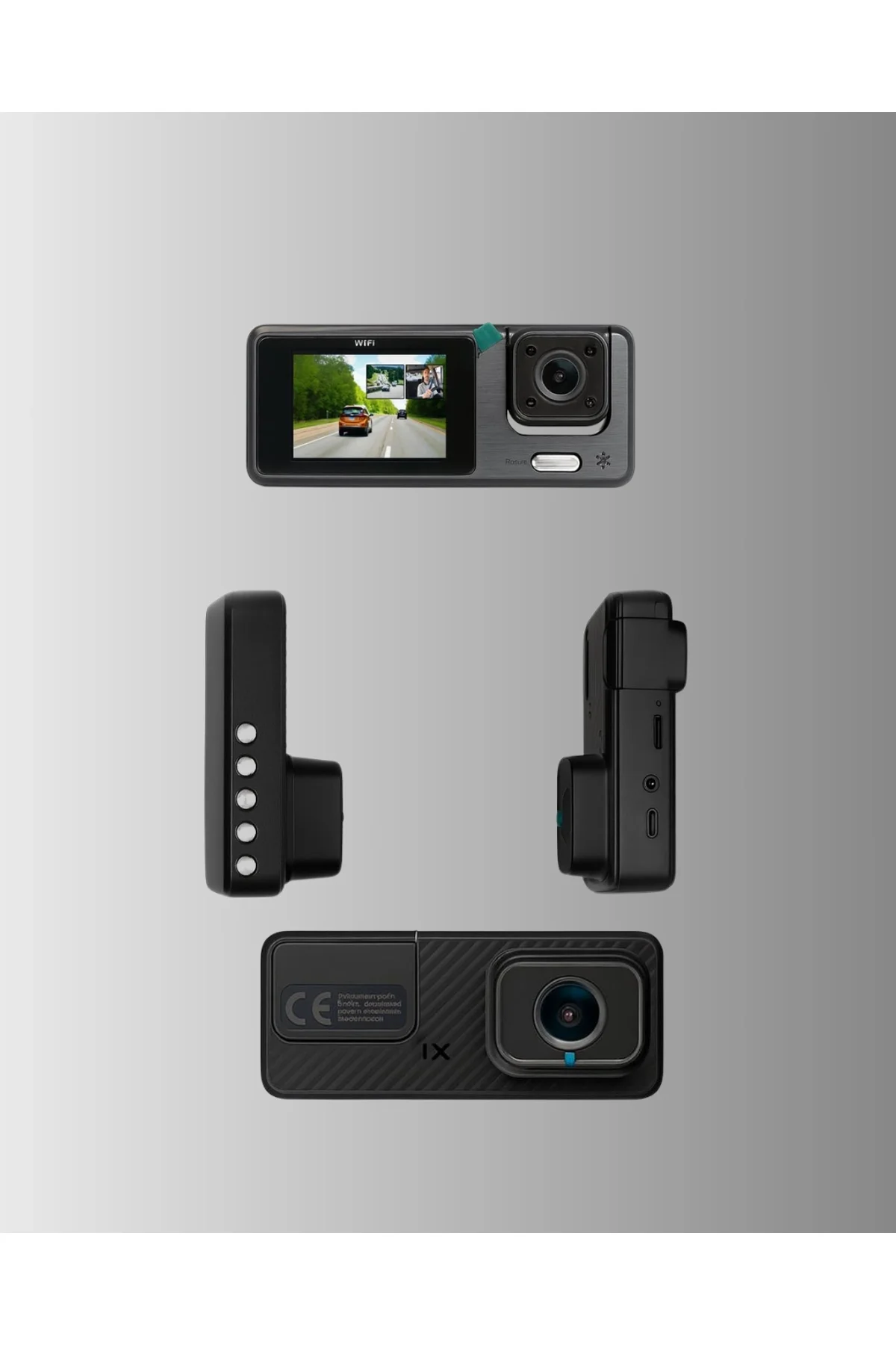 3 Kameralı Araç İçi Dvr Kayıt Cihazı Ön İç Arka Kamera Full Hd - Just Cheap Store Görsel 3