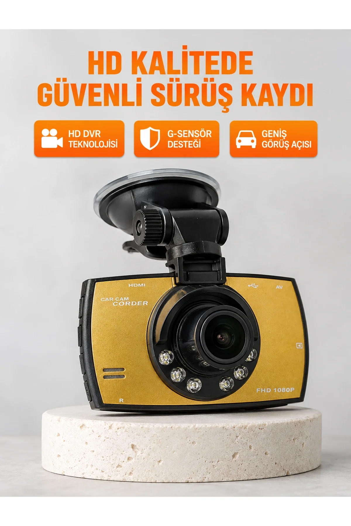 Araç Ön Kamera Full Hd Kayıt Ve G Sensor Özellikli