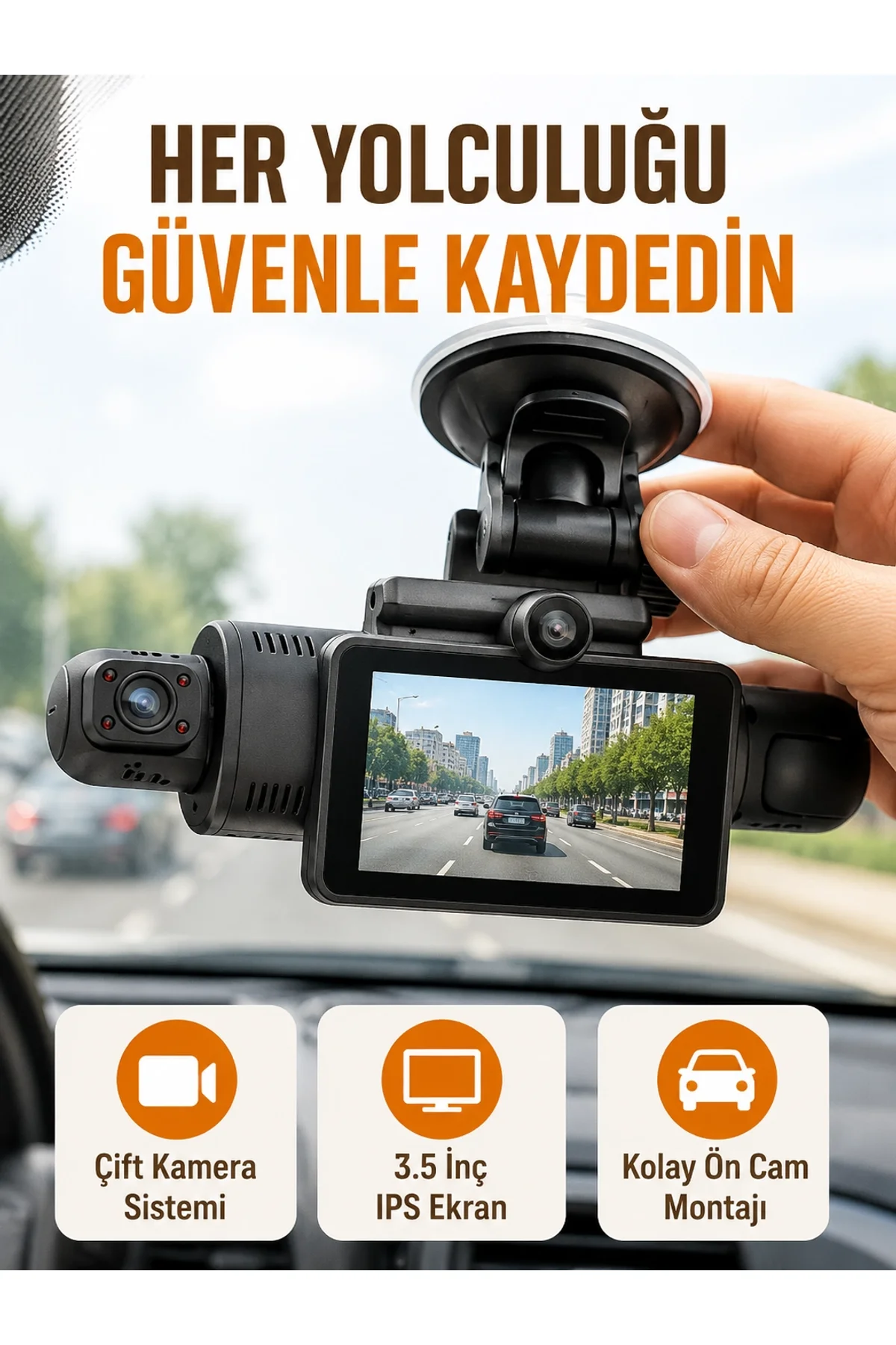 Otomatik Kayıtlı Full Hd Araç Kamerası – Döngüsel Kayıt Ve Hareket Algılama