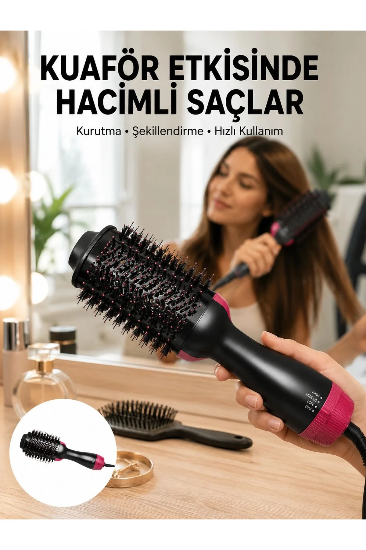 Fön Tarak 1200 W Saç Şekillendirici Saç Düzleştirici Saç Kurutma Yeni Nesil