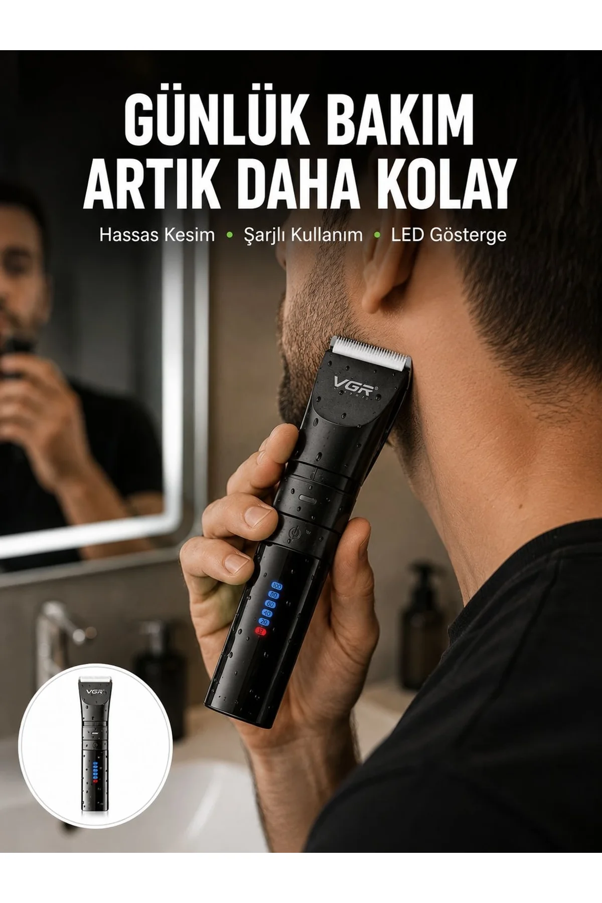 Erkek Saç Ve Sakal Kesme Makinesi – Su Geçirmez, Sessiz Motorlu Yeni Nesil