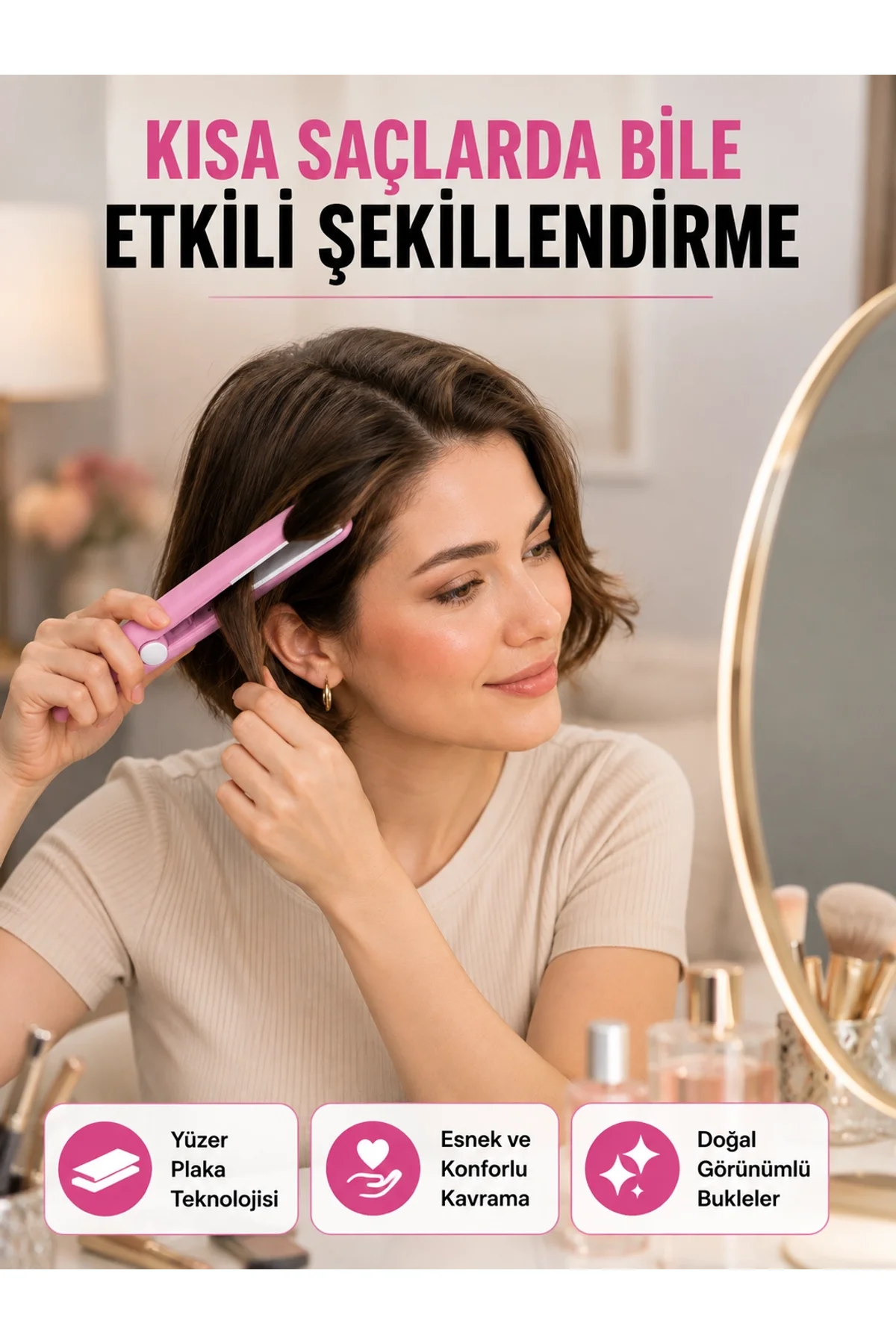 30 Saniyede Isınan Ptc Teknolojili Saç Şekillendirici – Sabit Isı Kontrollü, Hızlı Performans Yeni N