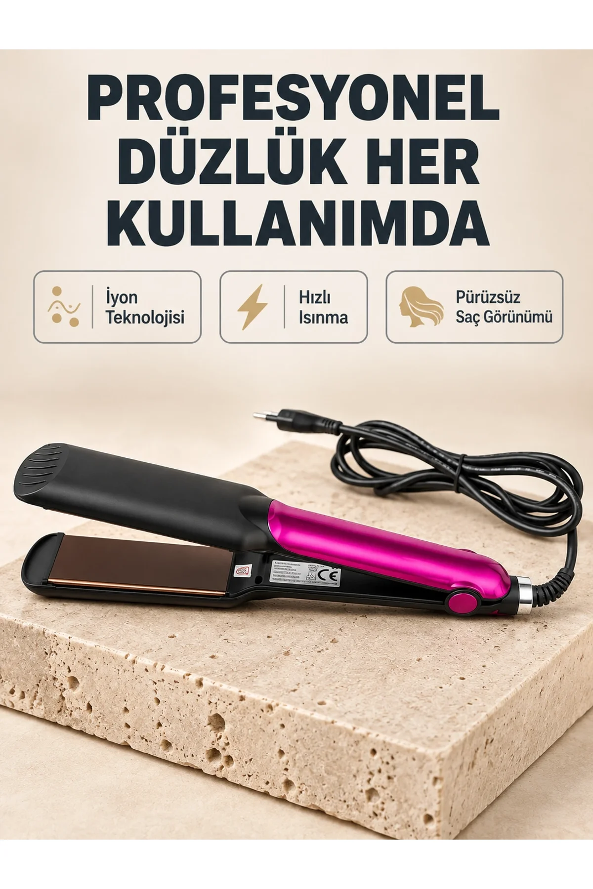 İyonik Saç Düzleştirici – 220°c Isıya Kadar Çıkan, Led Göstergeli Ve Eşit Isı Dağılımlı Plaka