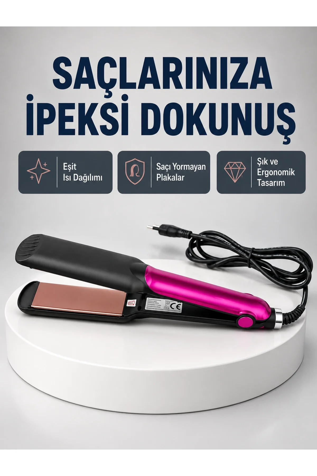 Profesyonel İyon Teknolojili Saç Düzleştirici – 220°c Hızlı Isınma Ve Led Ekranlı Tasarım