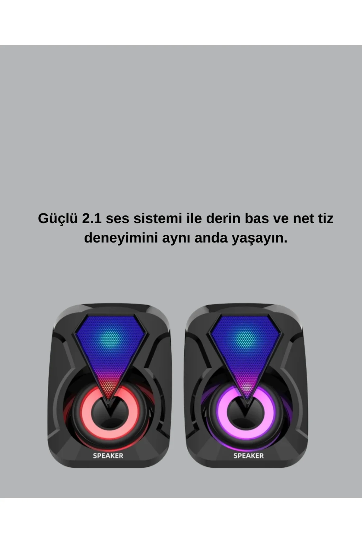 Rgb Led Aydınlatmalı Bilgisayar Oyun Hoparlör Sistemi - Just Cheap Store Görsel 2