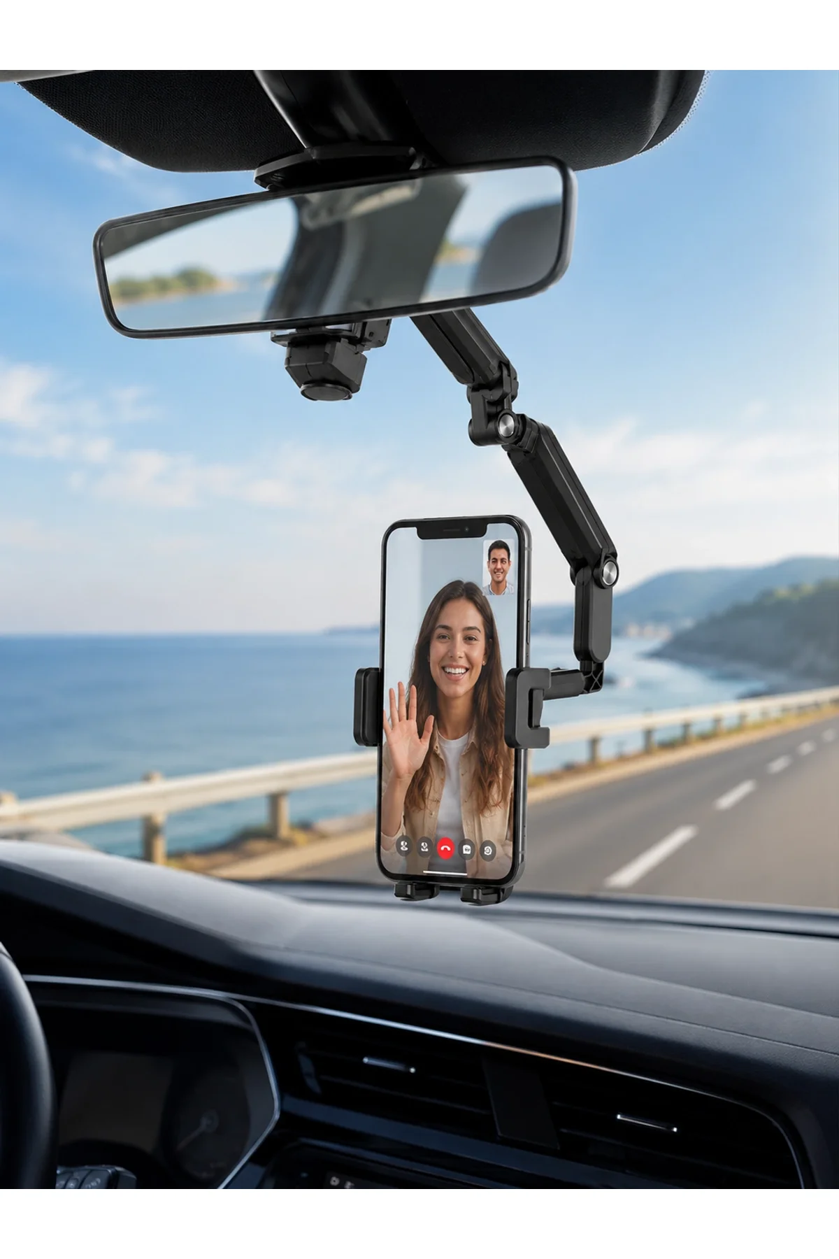 Araç Dikiz Aynası Telefon Tutucu Ayarlanabilir Katlanabilir Navigasyon Telefon Standı - Just Cheap Store Görsel 4