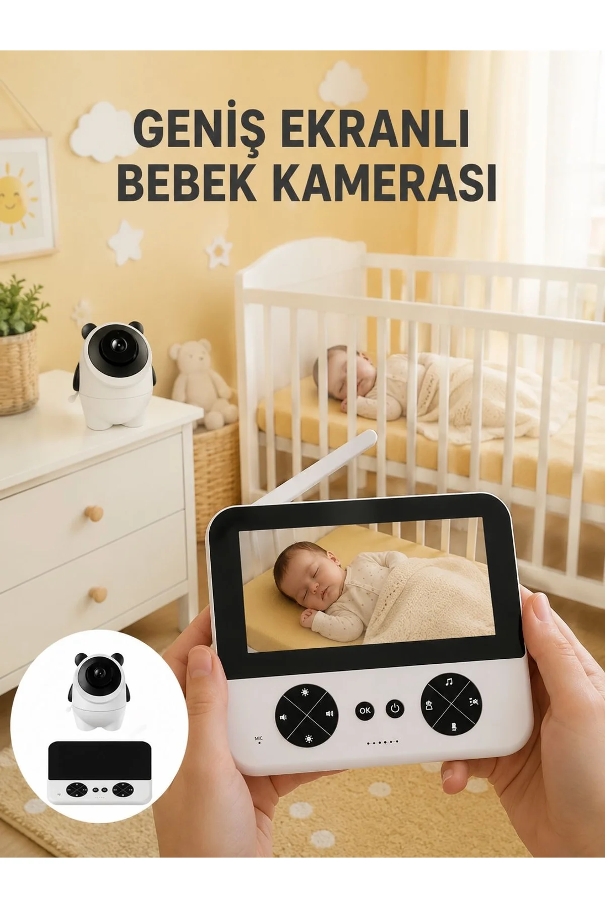 720p Hd Gece Görüşlü Kablosuz Bebek Kamerası İki Yönlü Sesli Yeni Nesil
