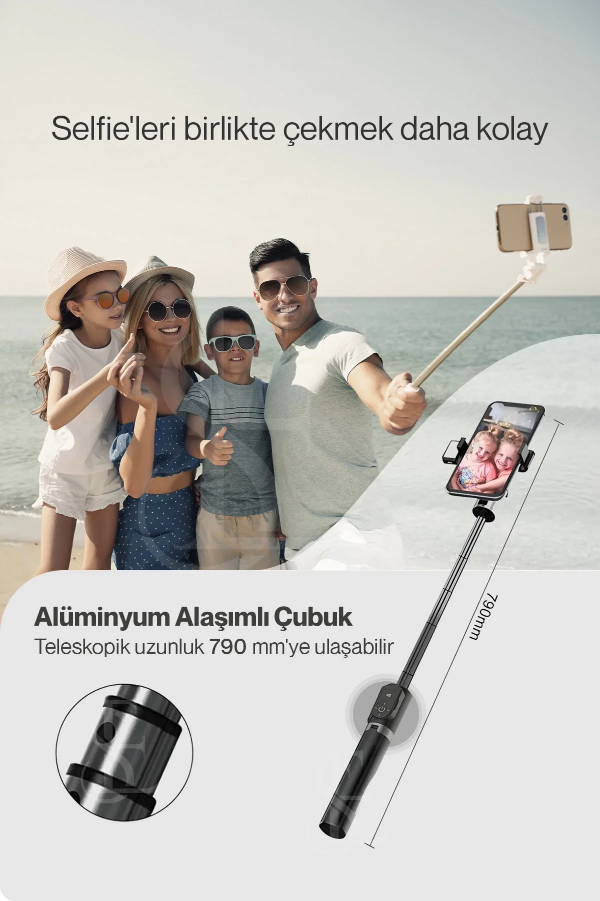 Led Işıklı Selfie Çubuğu Bluetooth Kumandalı Kablosuz Tripot Selfie Monopod Selfie Stick (pembe) - Just Cheap Store Görsel 4