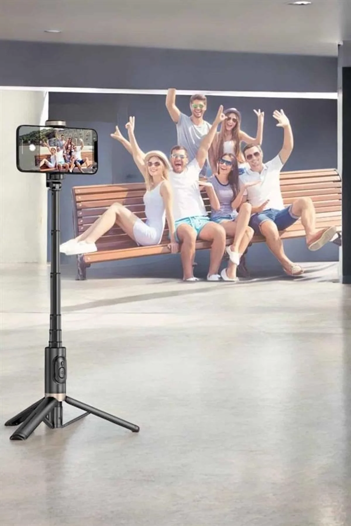 Selfie Çubuğu Tripod Kumandalı Telefon Tutucu Siyah - Just Cheap Store Görsel 3