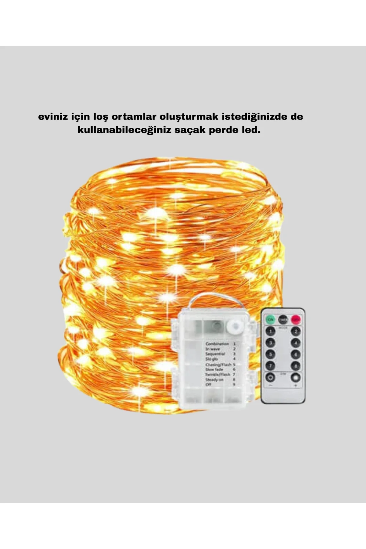 Romantik Ambiyans İçin Uzaktan Kumandalı Günışığı Peri Led Yeni Nesil - Just Cheap Store Görsel 5
