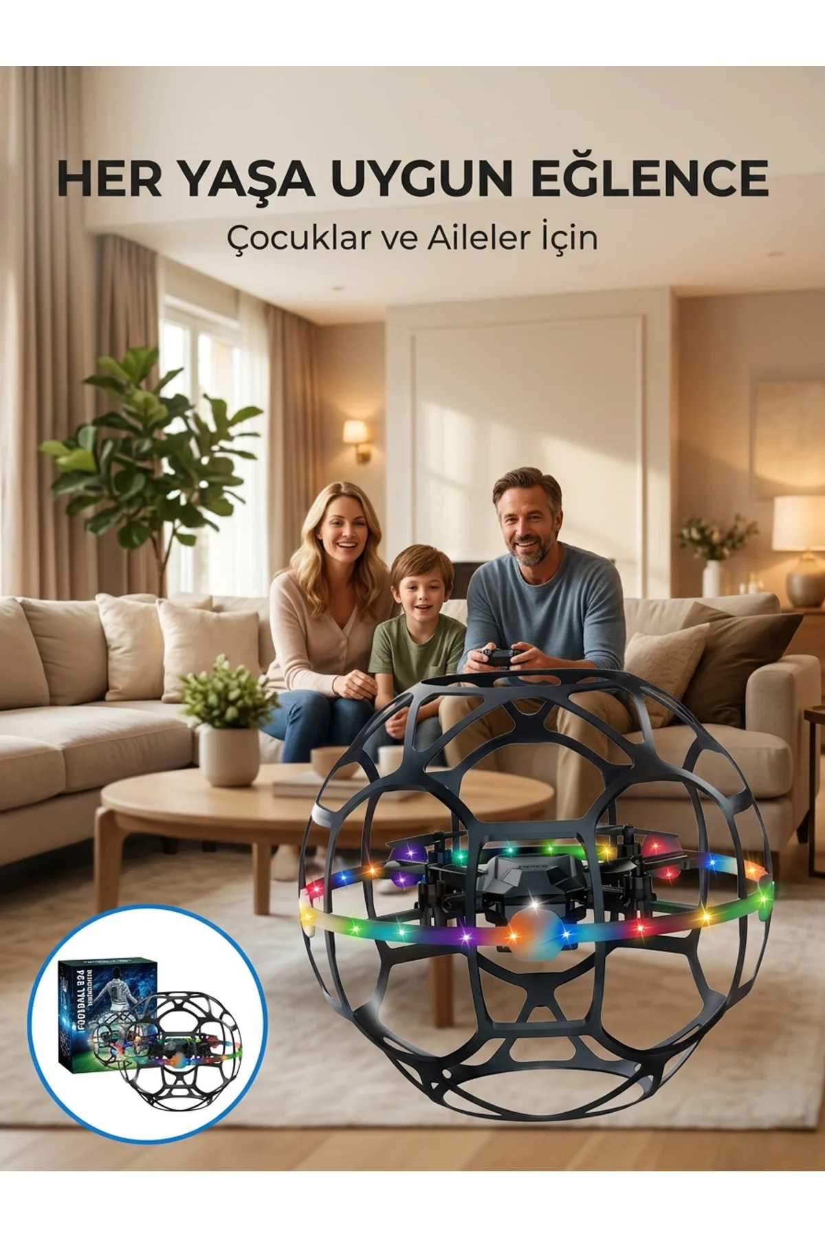 El Sensörlü Uçan Top Drone Çocuklar İçin Led Işıklı Eğlence Oyuncağı