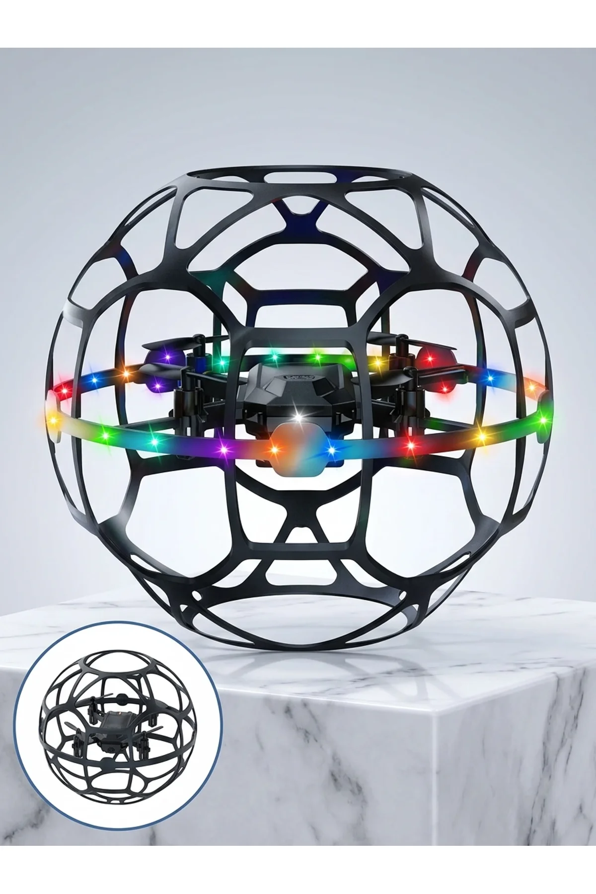 El Hareketi Kontrollü Futbol Topu Tasarımlı Drone Led Işıklı - Just Cheap Store Görsel 5