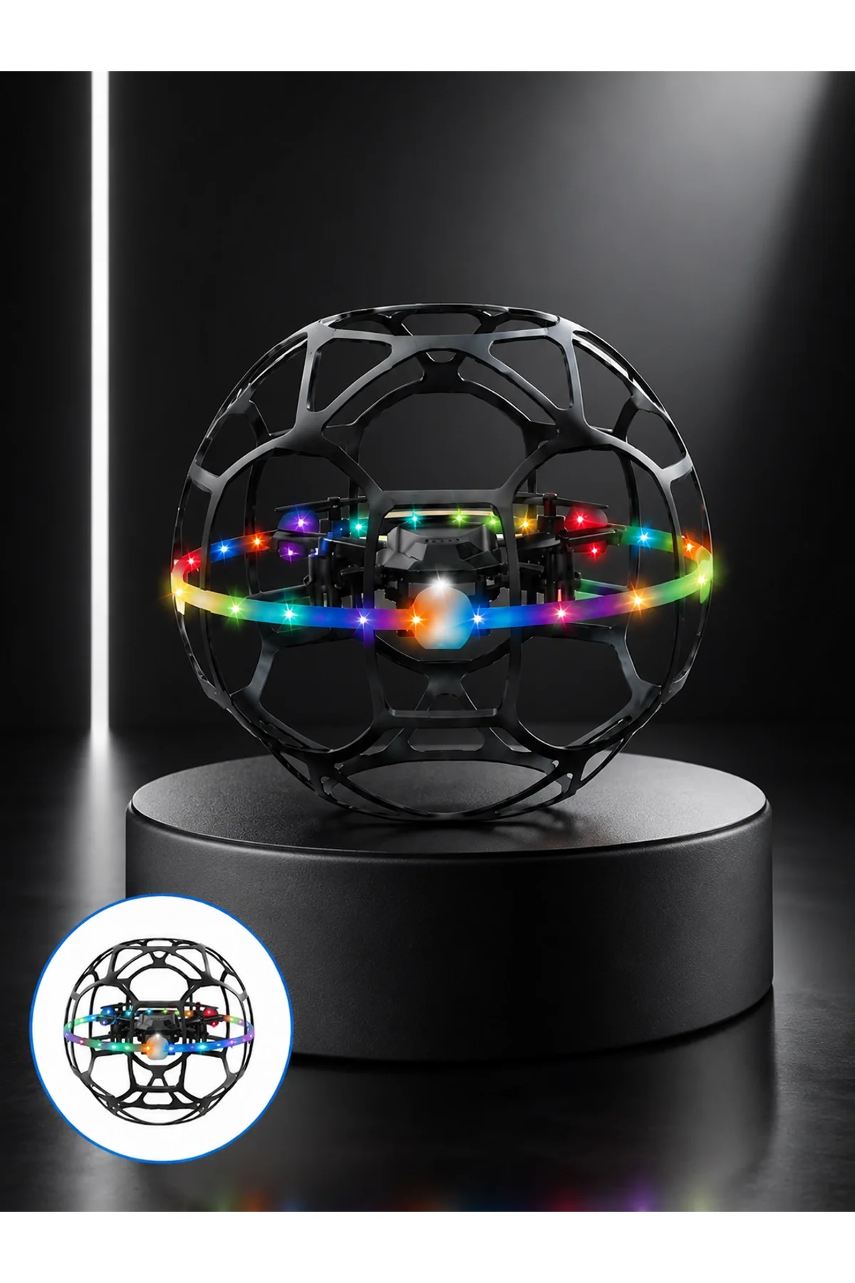 El Hareketi Kontrollü Futbol Topu Tasarımlı Drone Led Işıklı - Just Cheap Store Görsel 2