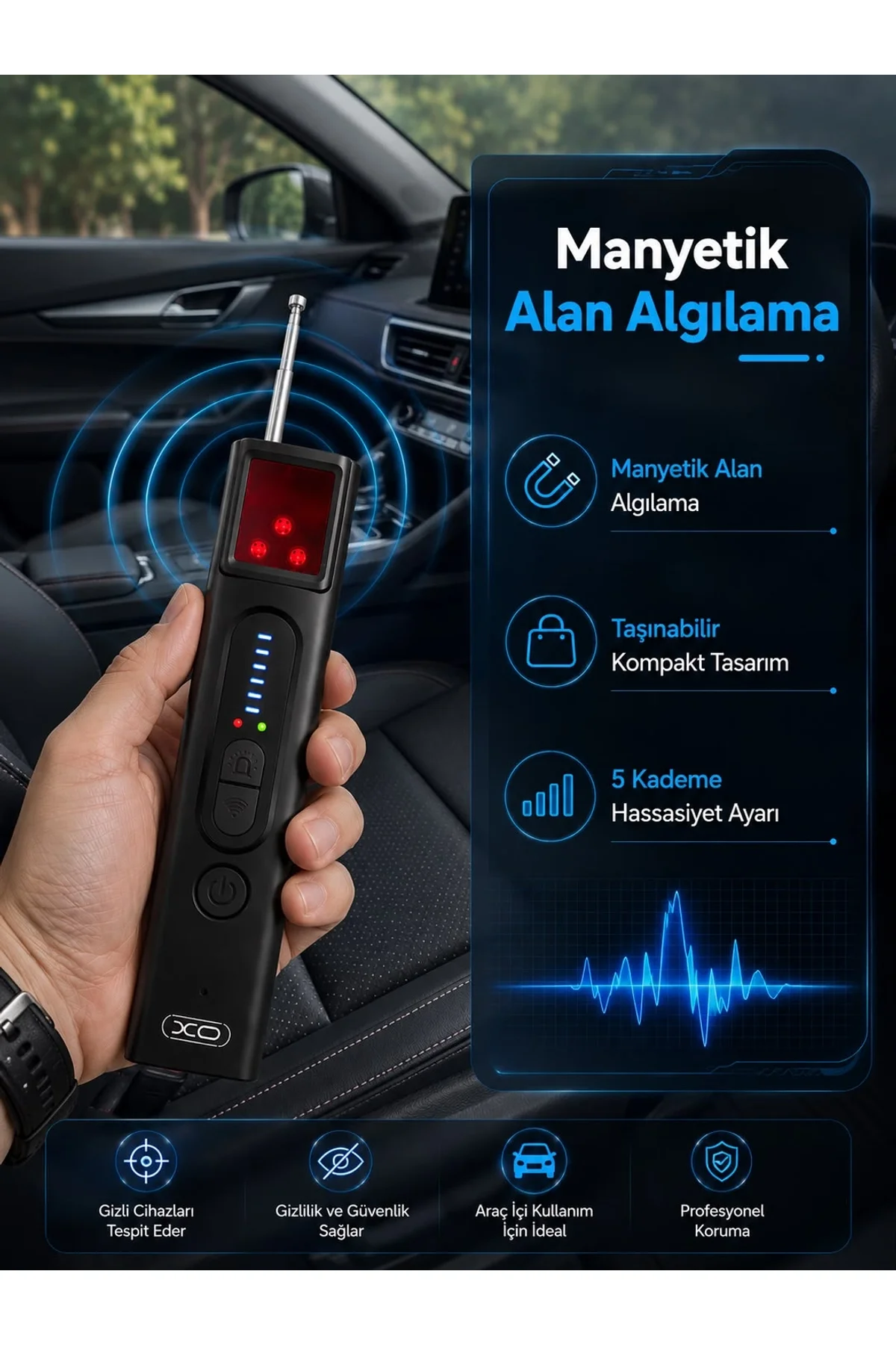 Taşınabilir Gizlilik Ve Güvenlik Kontrol Dedektörü