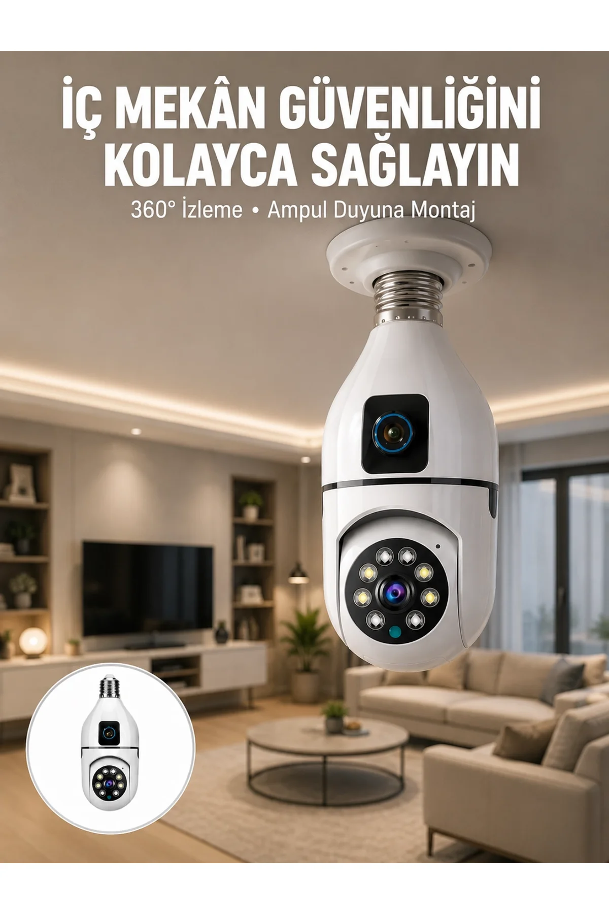 Tak Çalıştır Ampul Kamera – Full Hd 1080p Kablosuz Güvenlik Çözümü Yeni Nesil