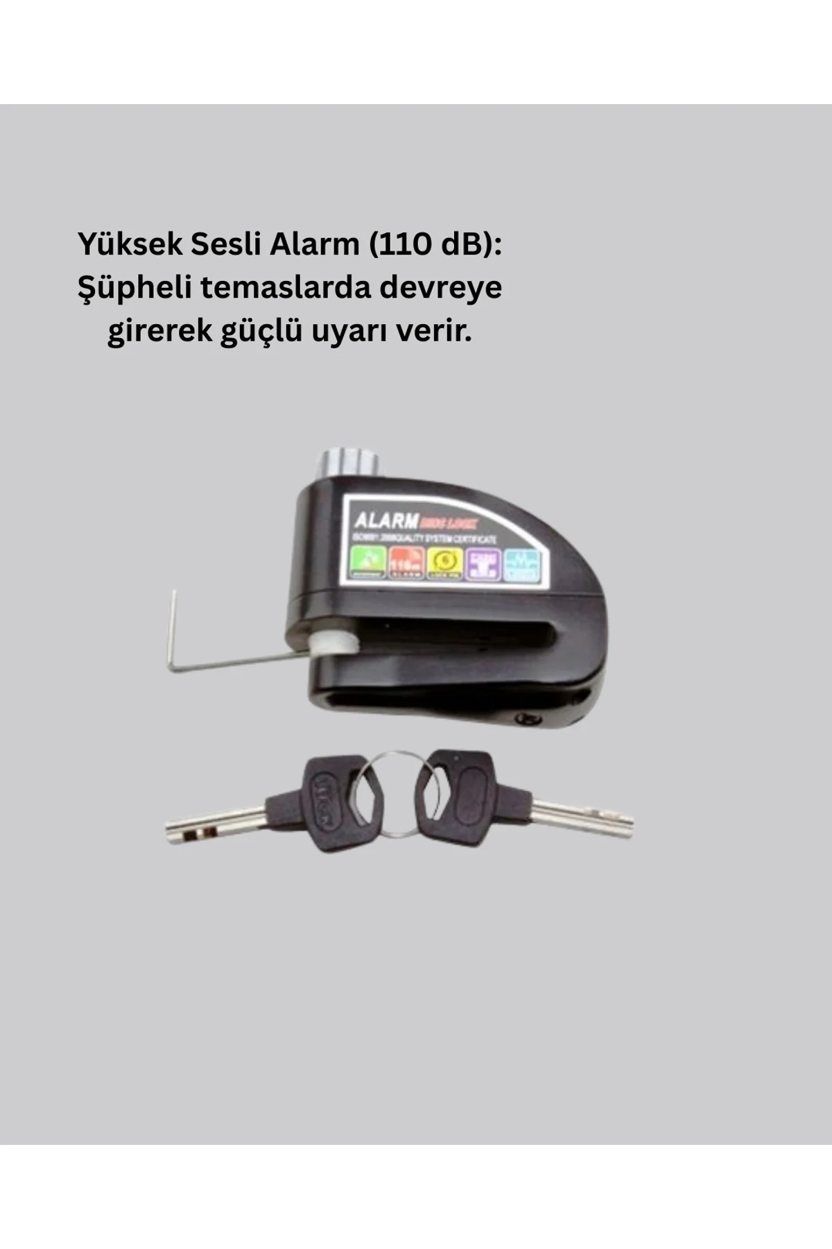 110 Db Alarm Disk Kilidi Motosiklet Scooter Bisiklet Güvenlik Yeni Nesil - Just Cheap Store Görsel 2