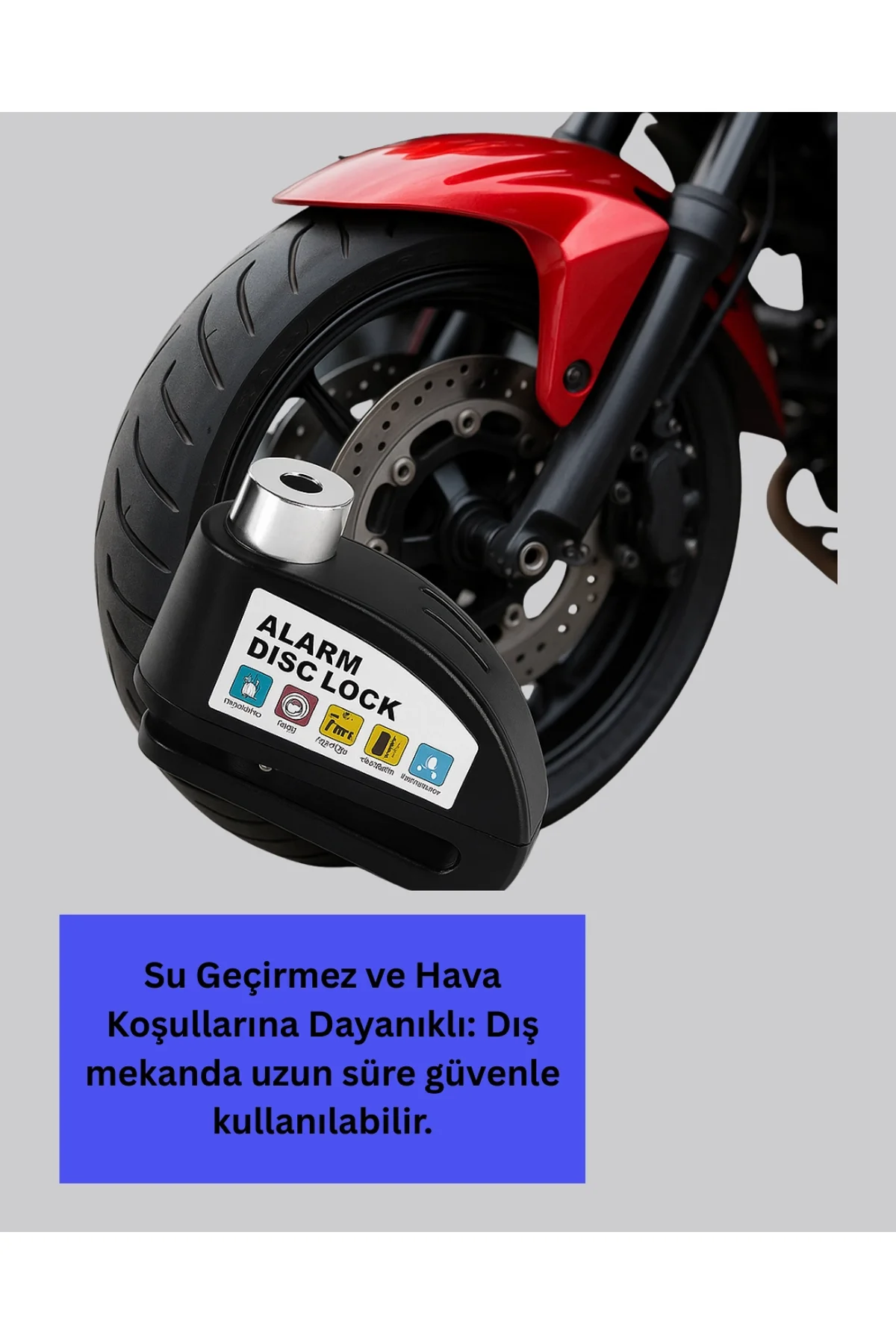 Çelik Gövdeli Alarm Disk Kilidi Motosiklet Ve Bisiklet İçin Güvenlik Yeni Nesil - Just Cheap Store Görsel 3