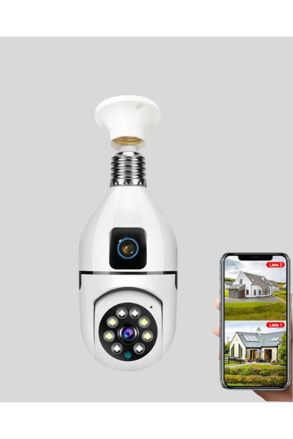 Wifi Ampul Güvenlik Kamerası 1080p Full Hd Gece Görüşlü Ve Hareket Algılamalı - Just Cheap Store Görsel 2
