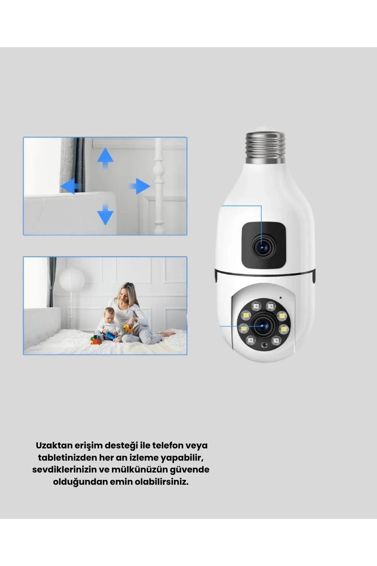 Wifi Ampul Güvenlik Kamerası 1080p Full Hd Gece Görüşlü Ve Hareket Algılamalı - Just Cheap Store Görsel 3